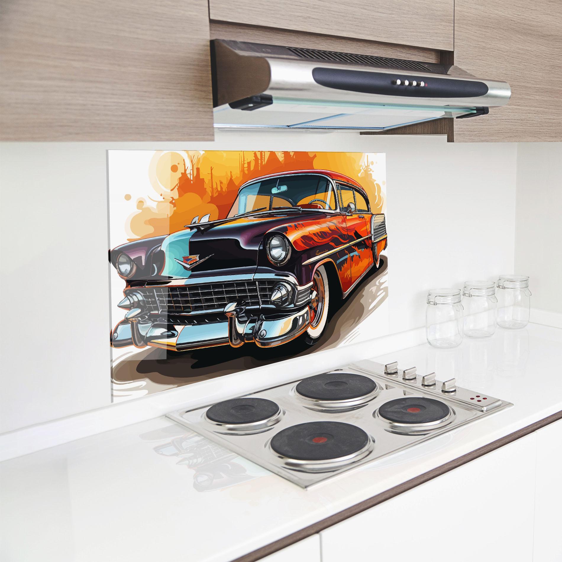 Panel Szklany do Kuchni Cool Vintage Car mockup 8
