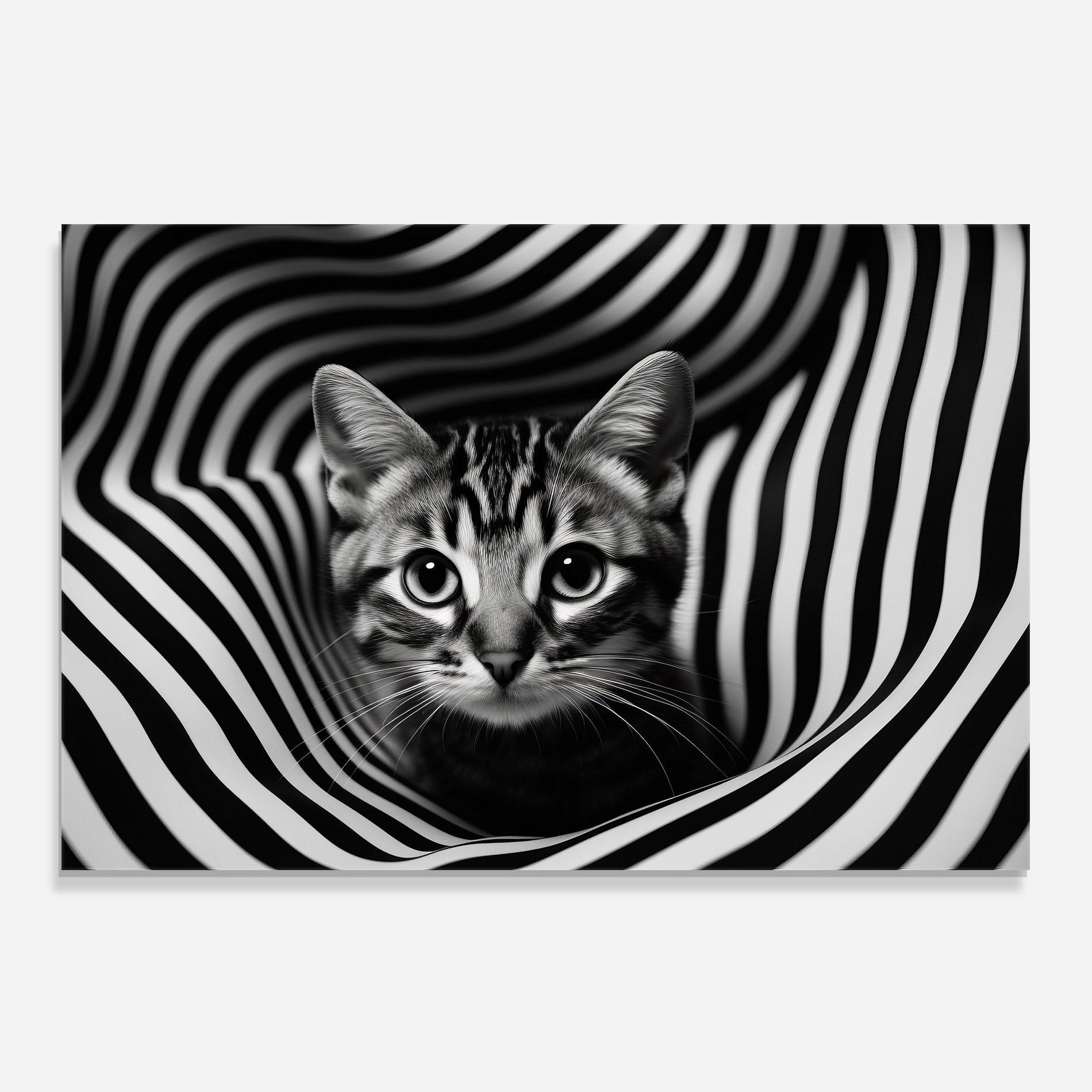 Panel Szklany do Kuchni Closeup Cat Portrait mockup 0