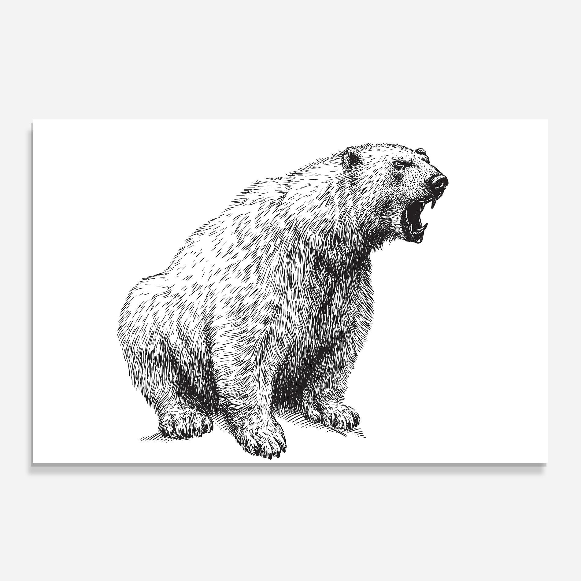 Panel Szklany do Kuchni Draw Icebear mockup 0