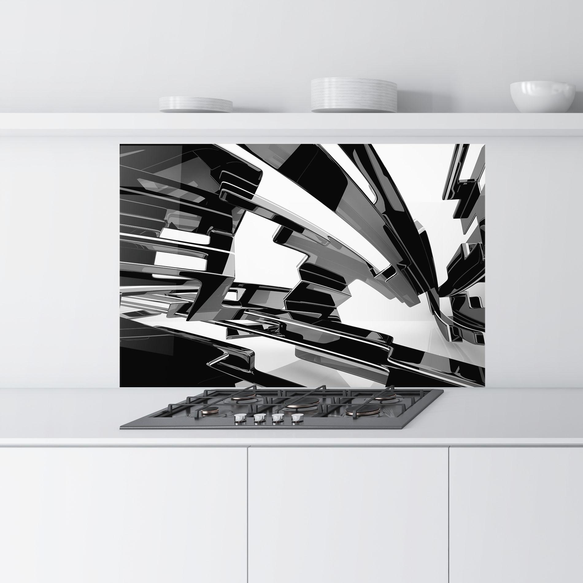Panel Szklany do Kuchni Glossy Sculpture mockup 9