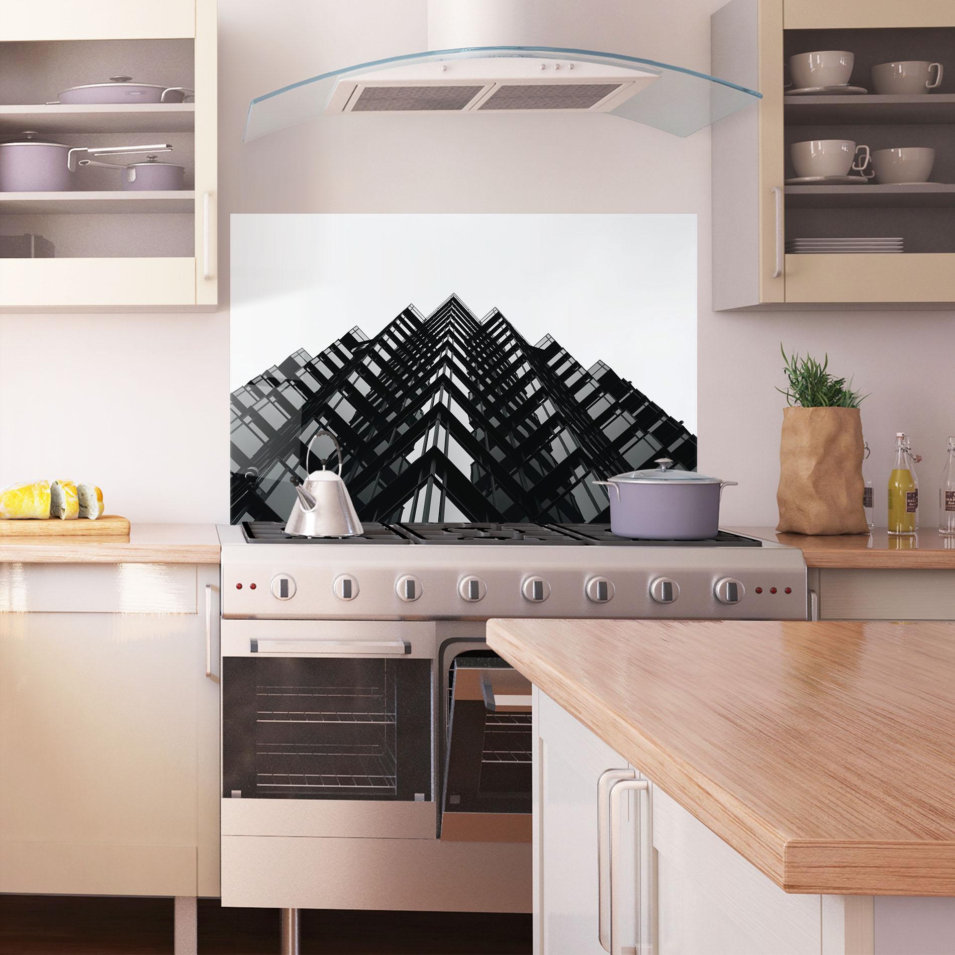 Panel Szklany do Kuchni Black Building mockup 1