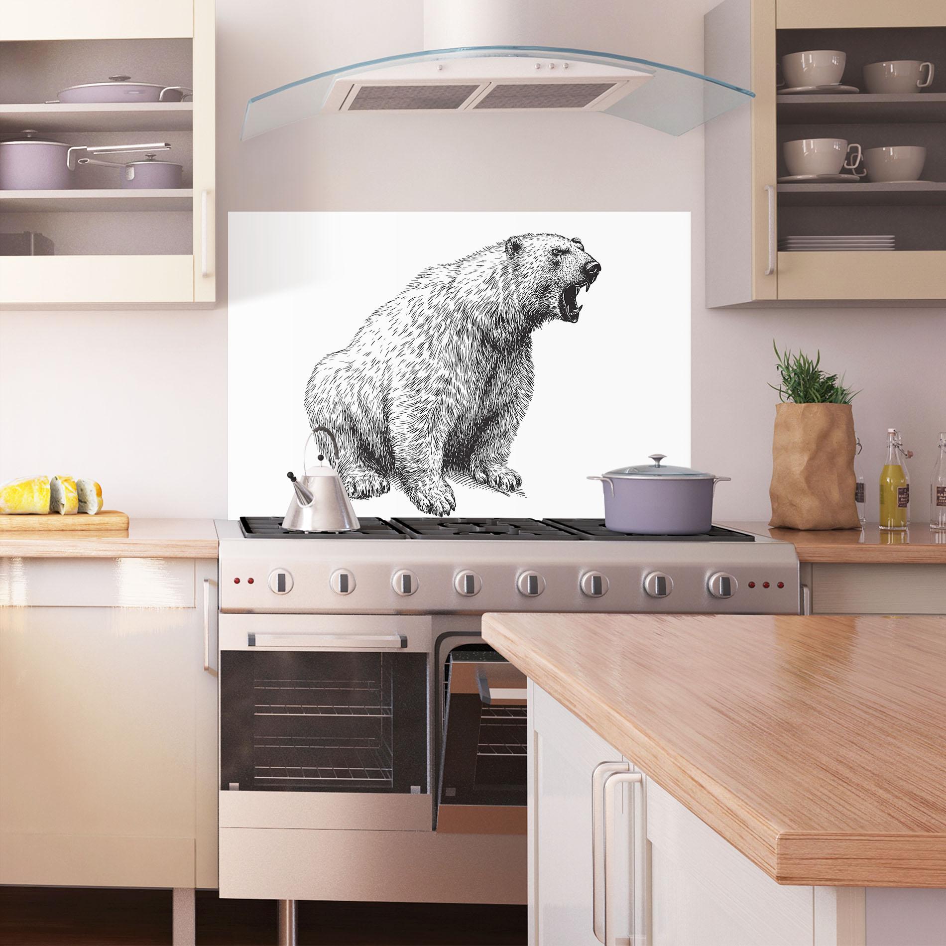 Panel Szklany do Kuchni Draw Icebear mockup 1