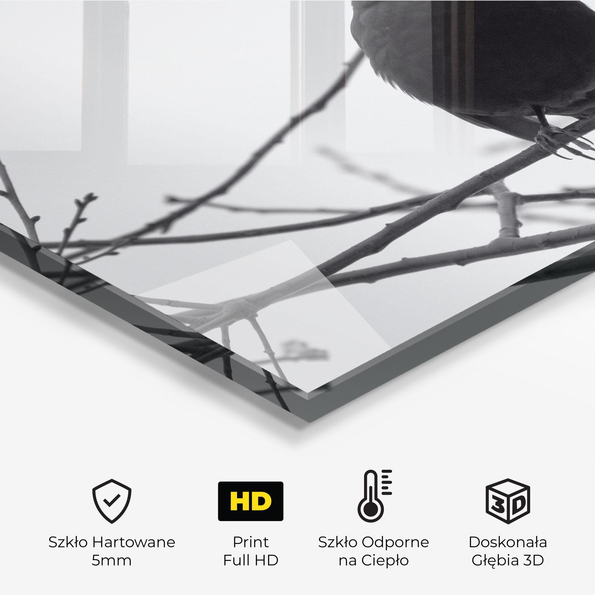 Panel Szklany do Kuchni Black Bird mockup 2
