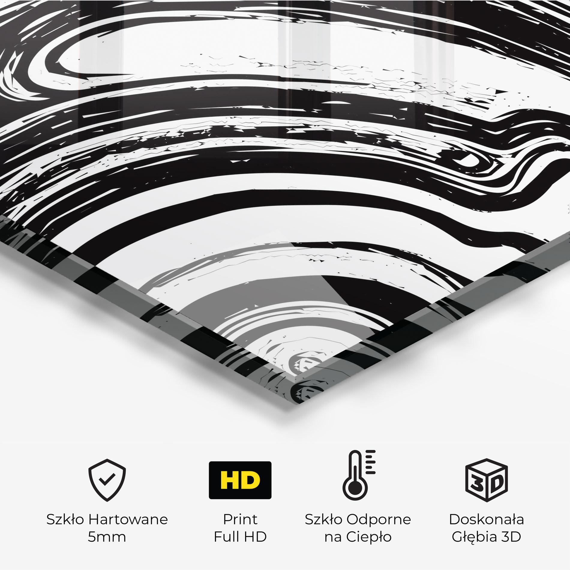 Panel Szklany do Kuchni Black Liquid White mockup 2