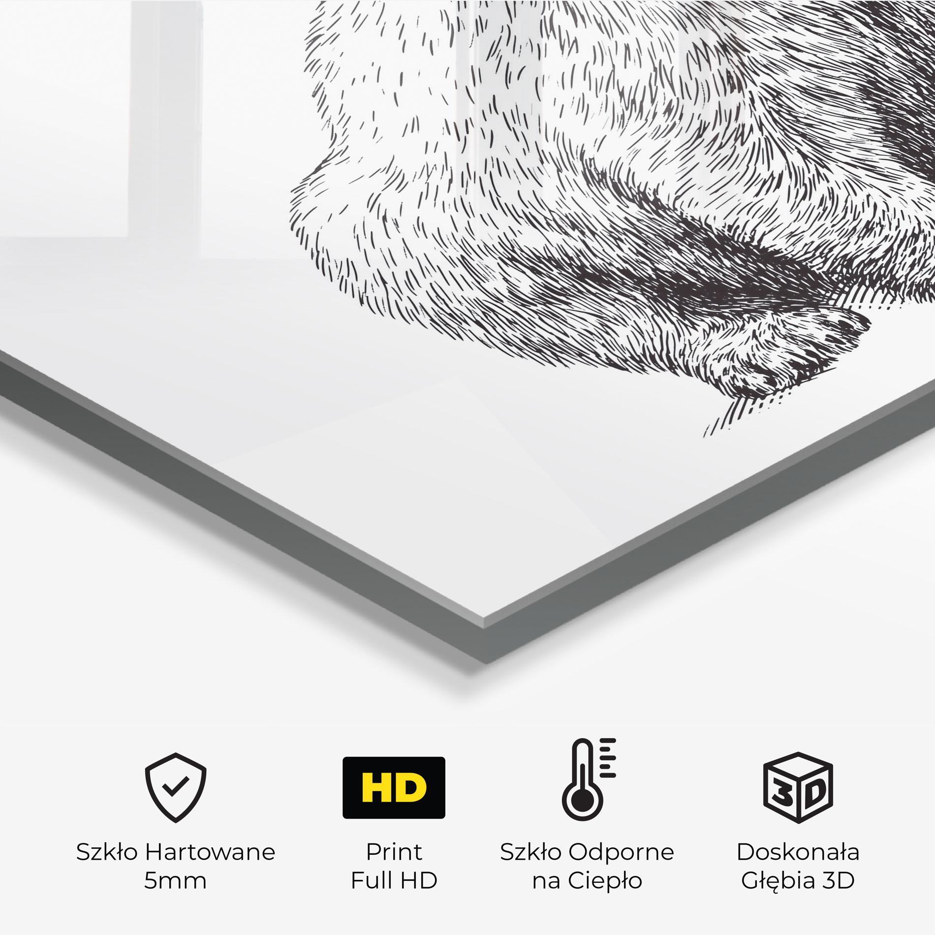 Panel Szklany do Kuchni Draw Icebear mockup 2