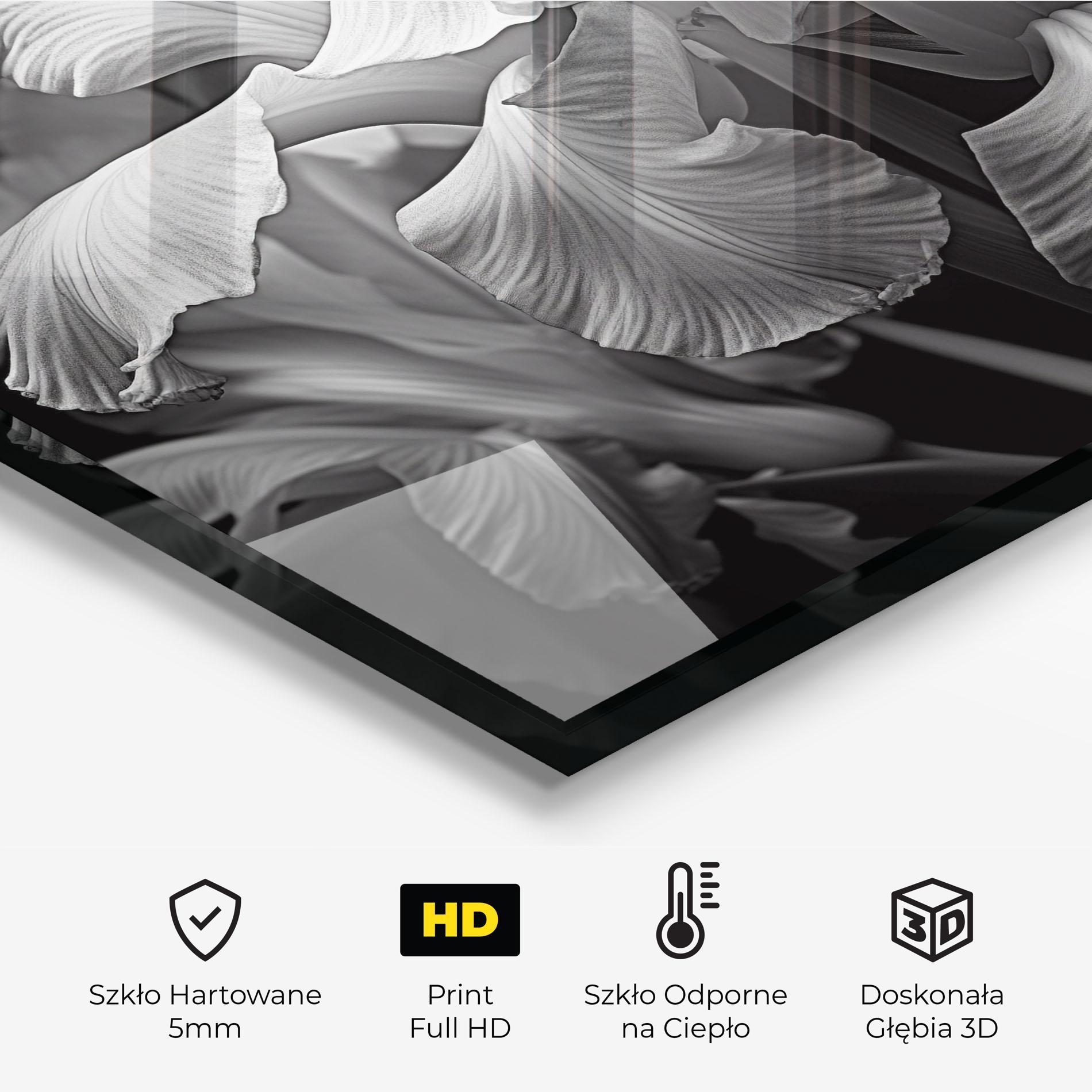 Panel Szklany do Kuchni Grey On Black Iris mockup 2