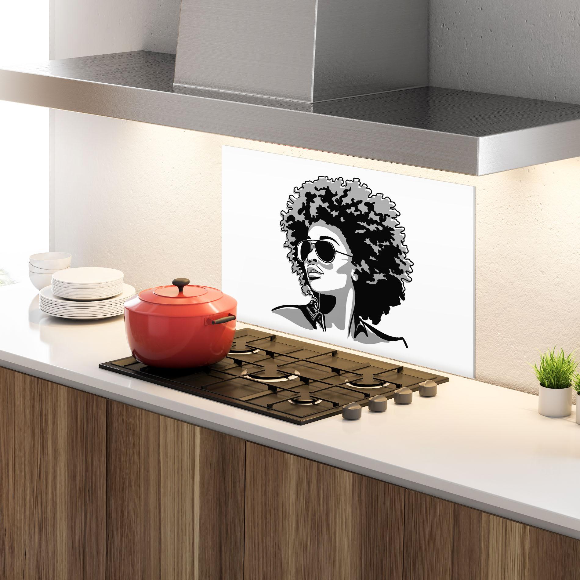 Panel Szklany do Kuchni Black Grasses mockup 4