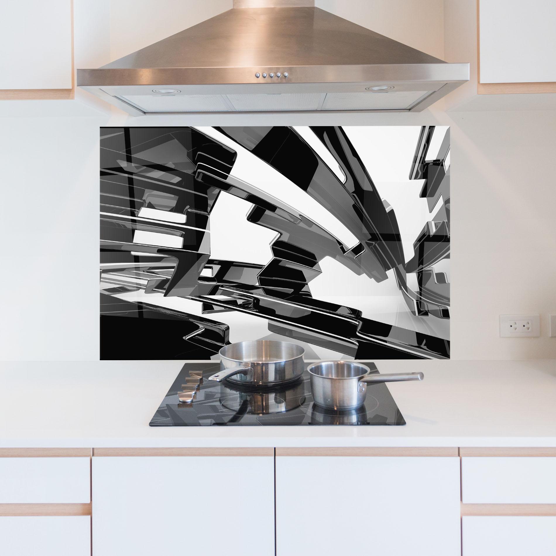 Panel Szklany do Kuchni Glossy Sculpture mockup 5