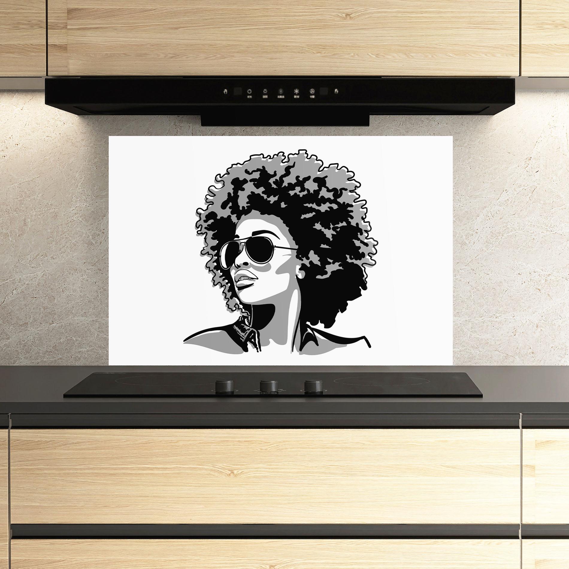 Panel Szklany do Kuchni Black Grasses mockup 3