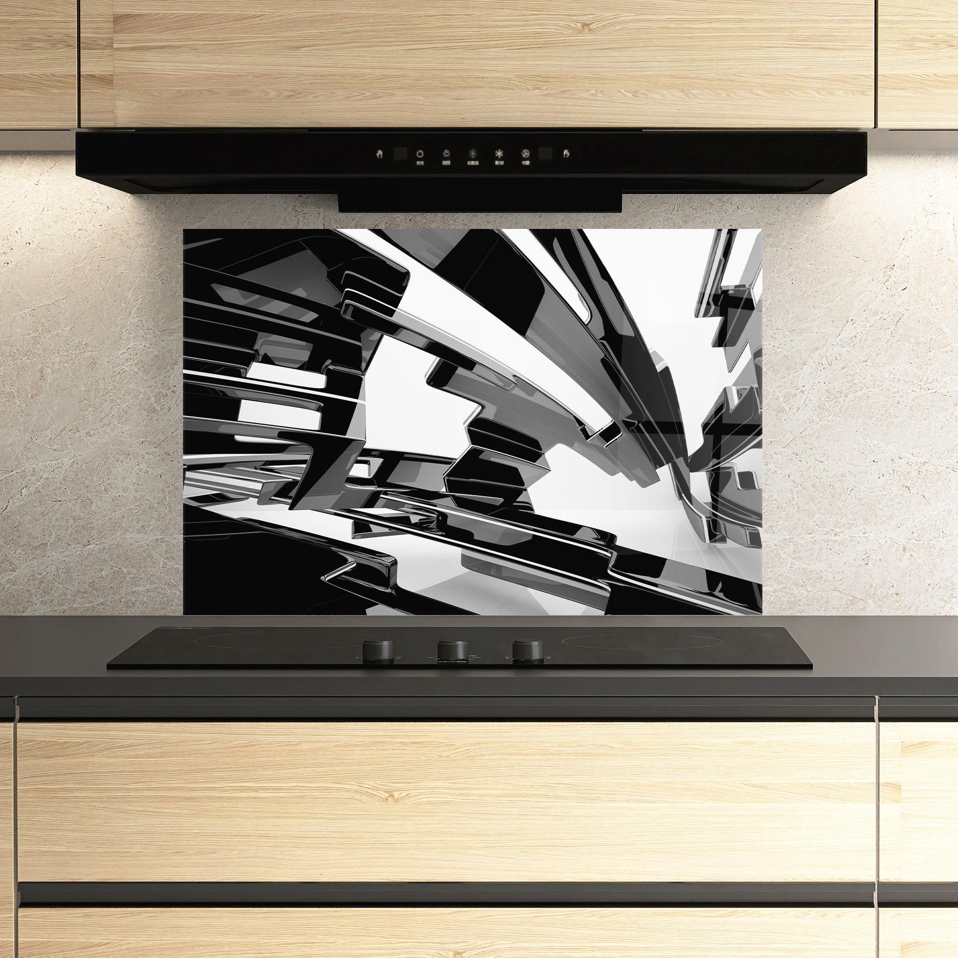 Panel Szklany do Kuchni Glossy Sculpture mockup 3