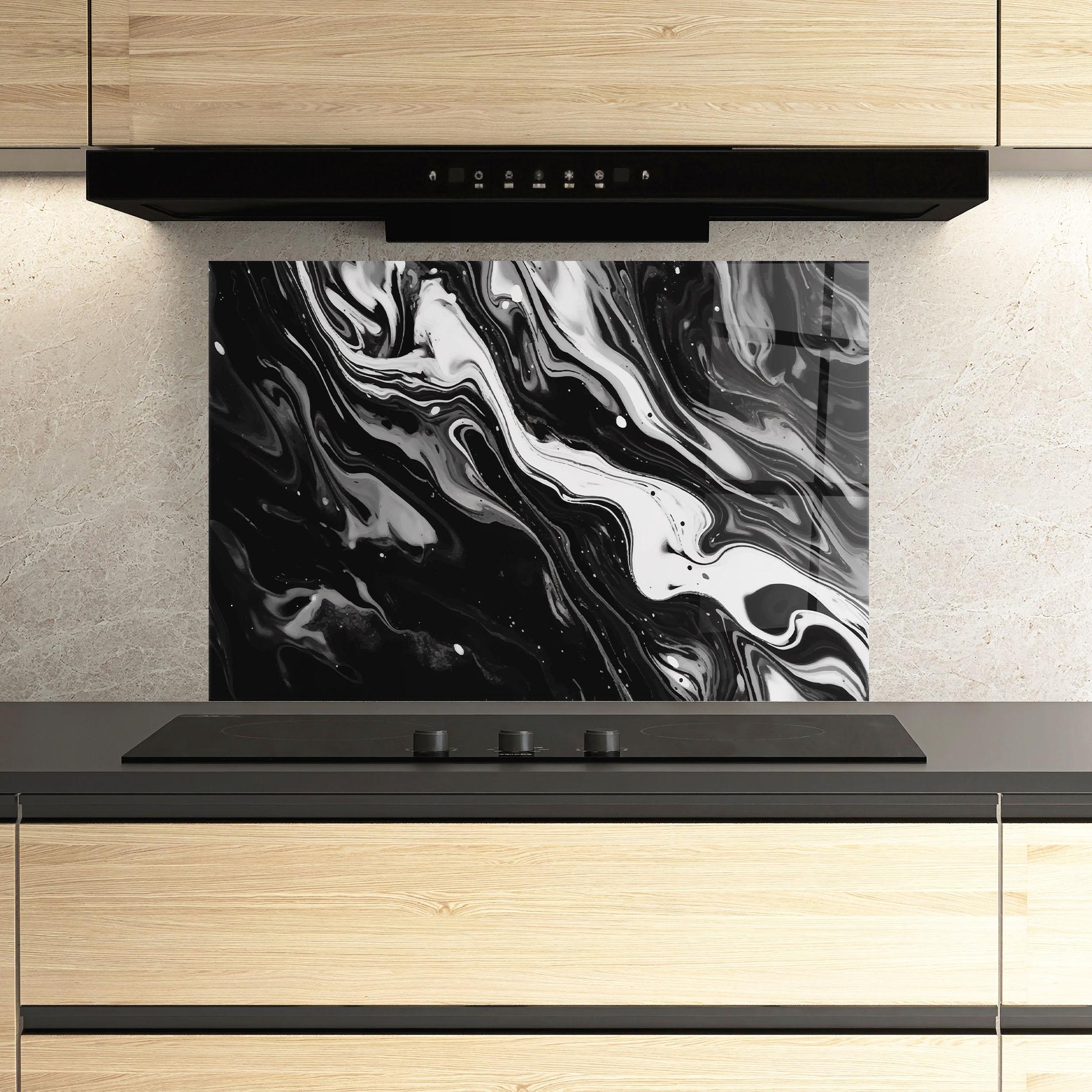 Panel Szklany do Kuchni Grey Art Marble mockup 3