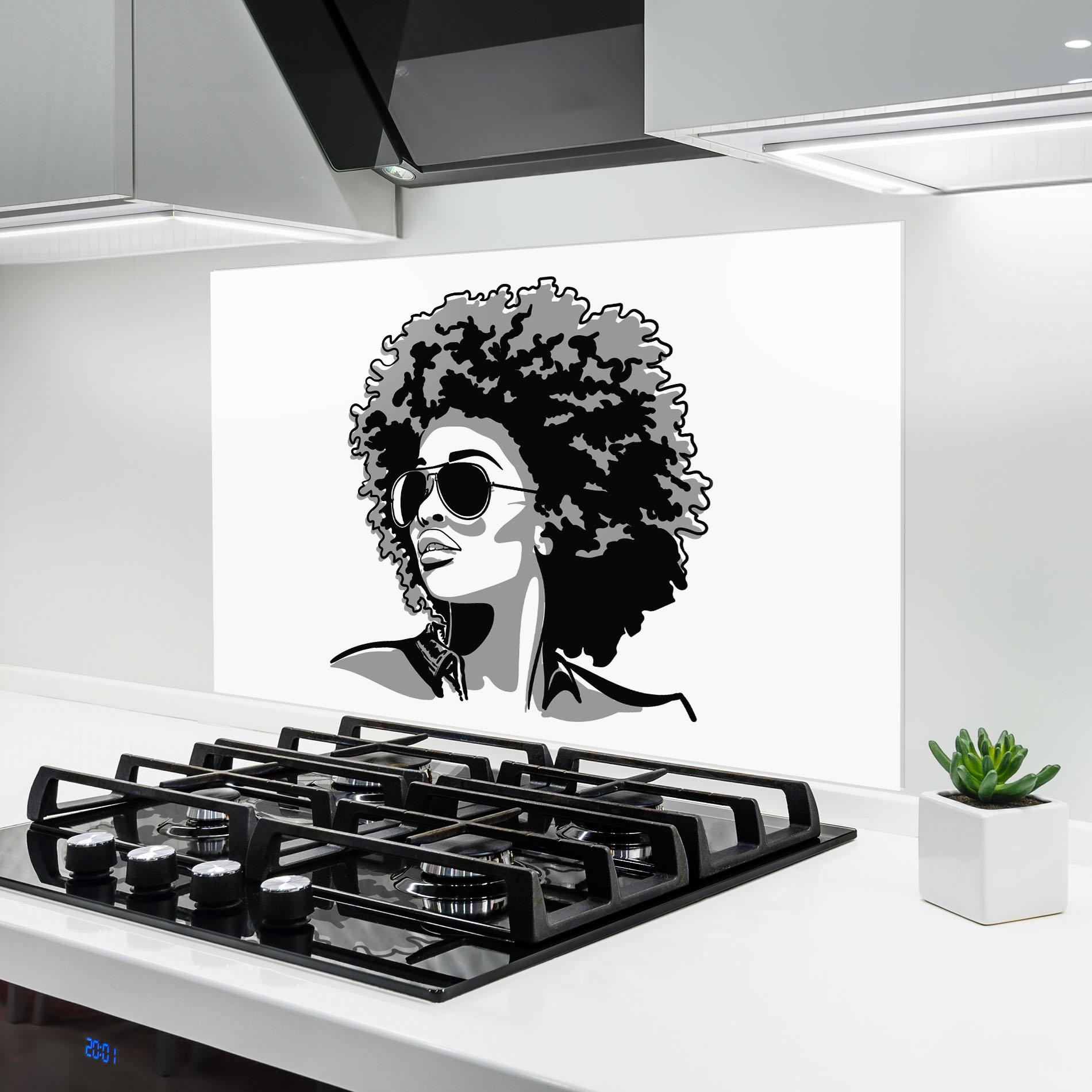 Panel Szklany do Kuchni Black Grasses mockup 6