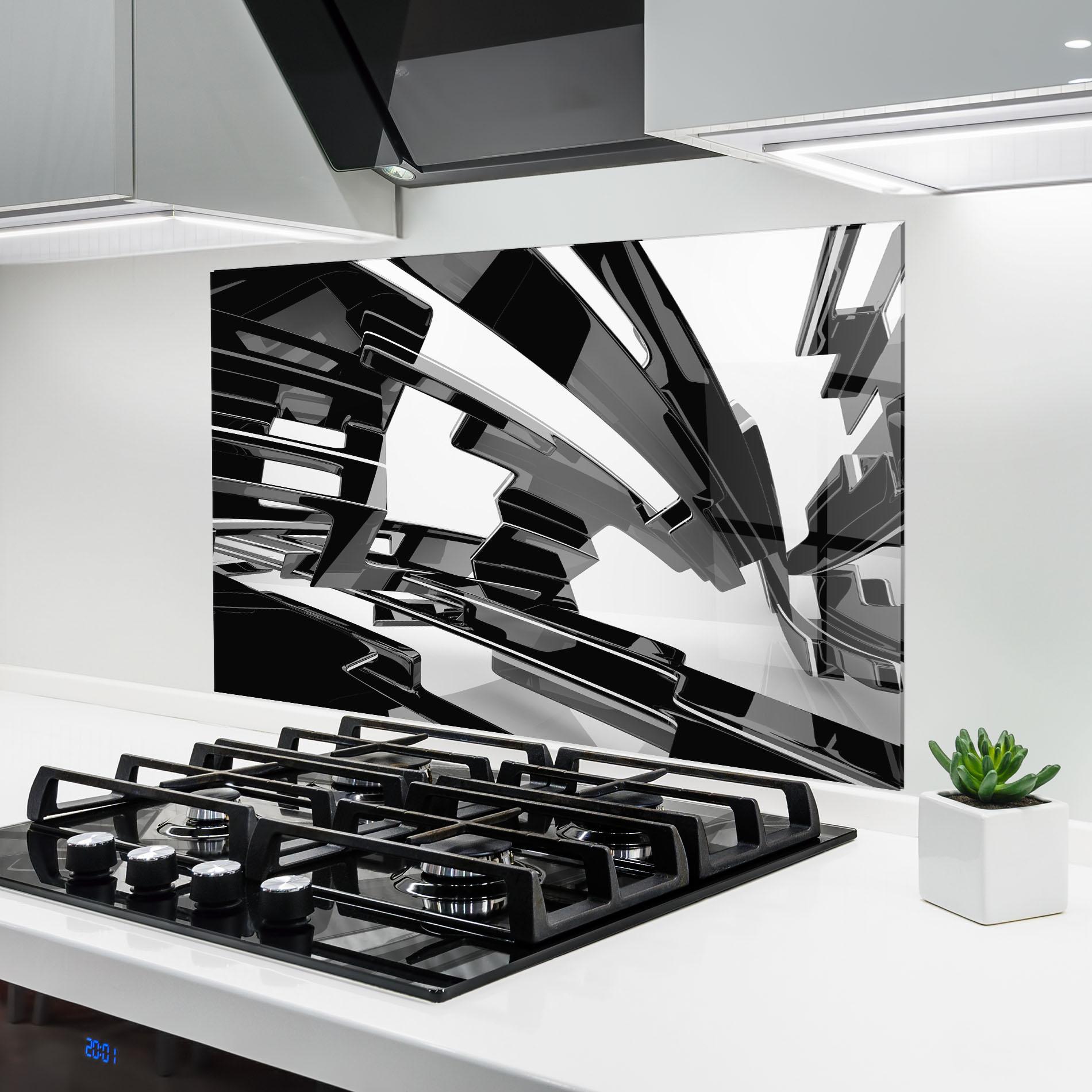 Panel Szklany do Kuchni Glossy Sculpture mockup 6