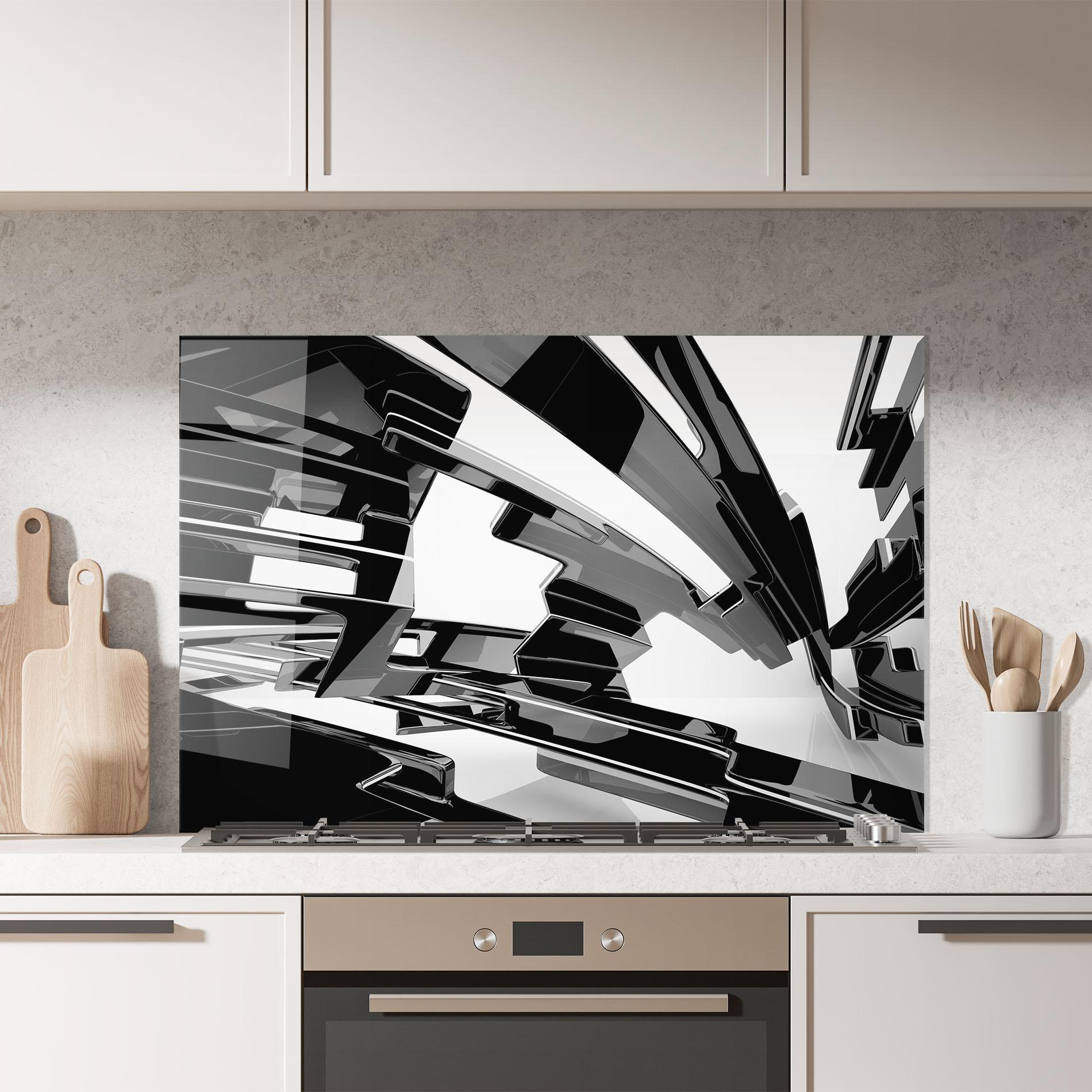 Panel Szklany do Kuchni Glossy Sculpture mockup 7