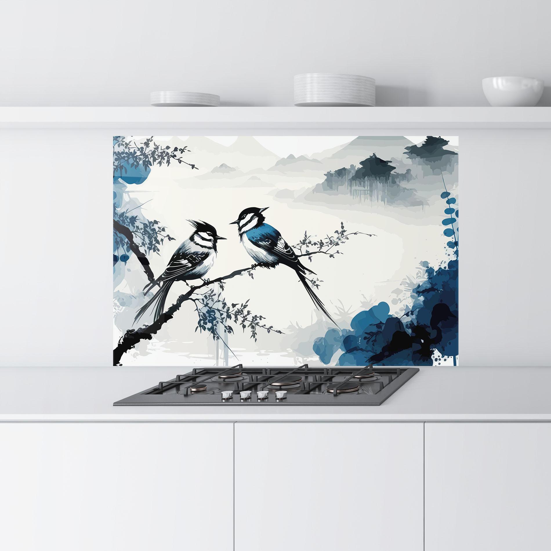 Panel Szklany do Kuchni Asiatic Blue Bird mockup 9