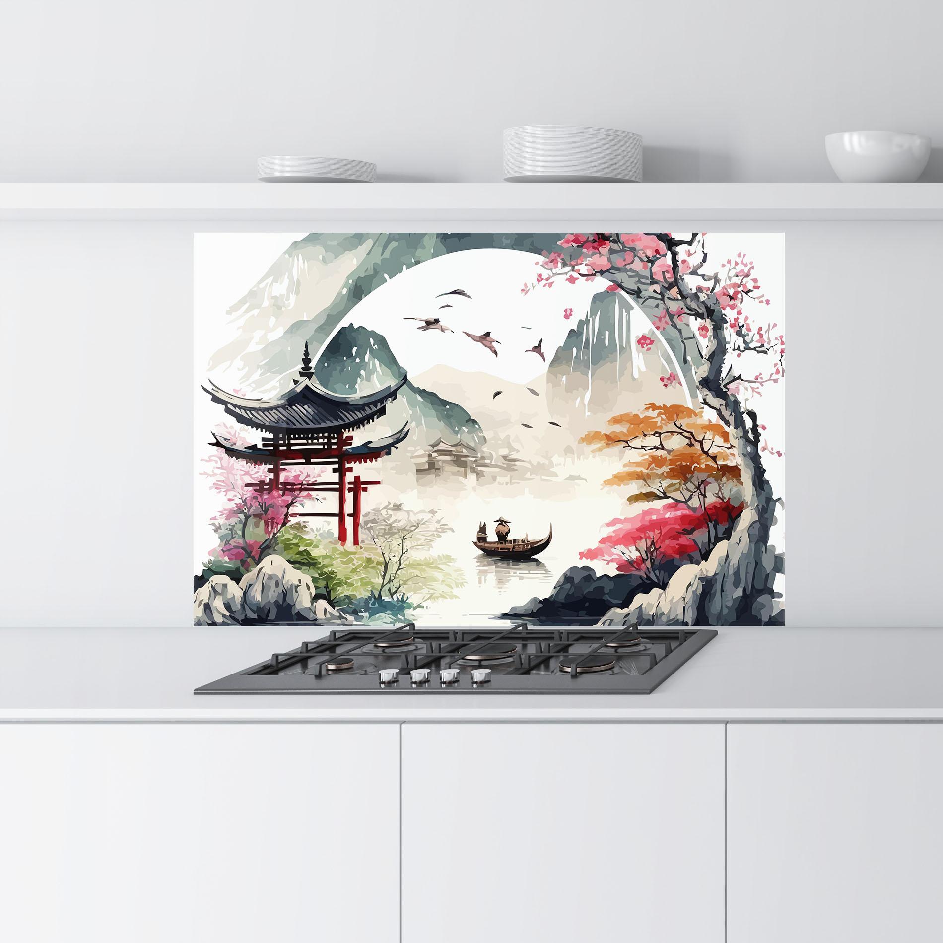 Panel Szklany do Kuchni Beautiful Asiatic View mockup 9