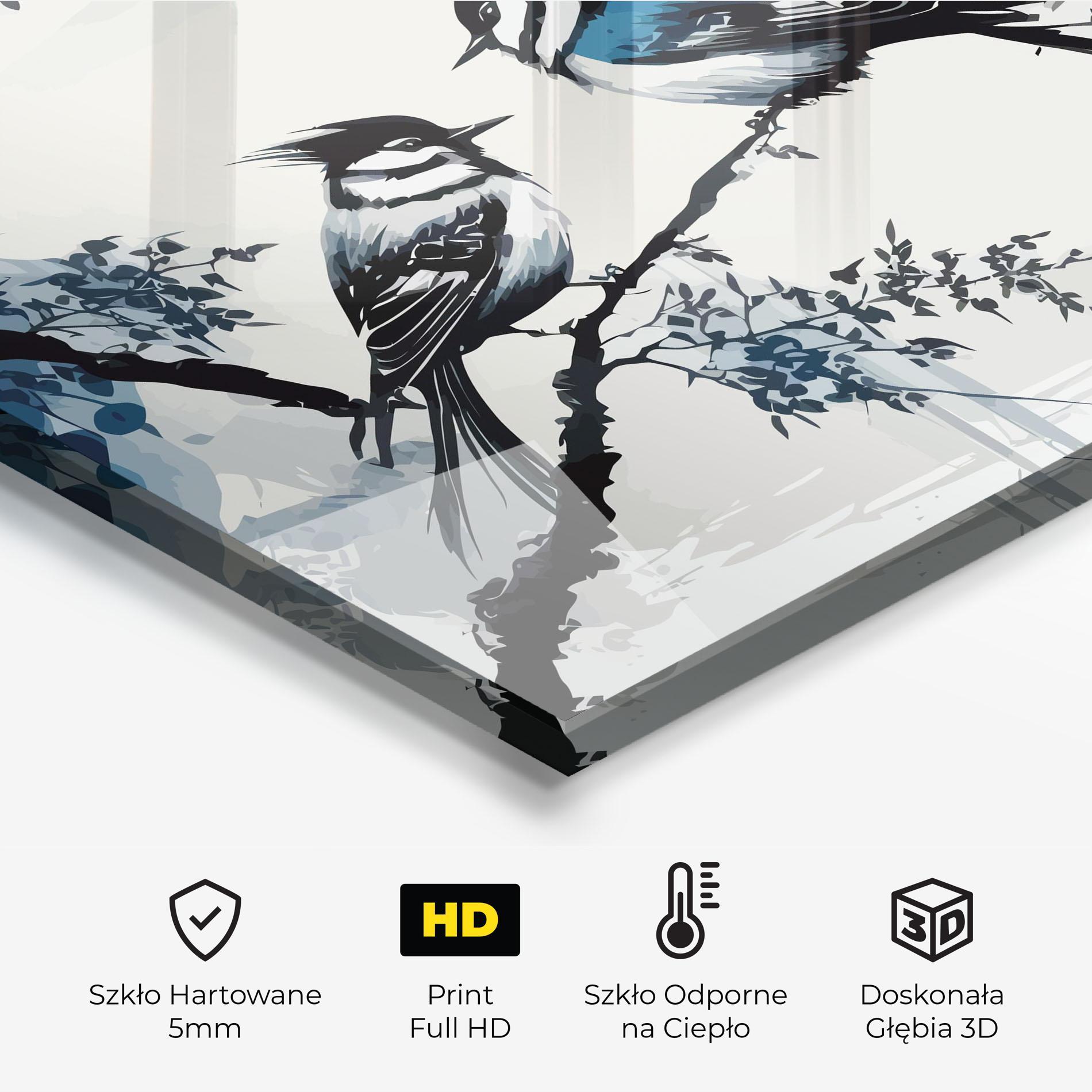 Panel Szklany do Kuchni Asiatic Blue Bird mockup 2