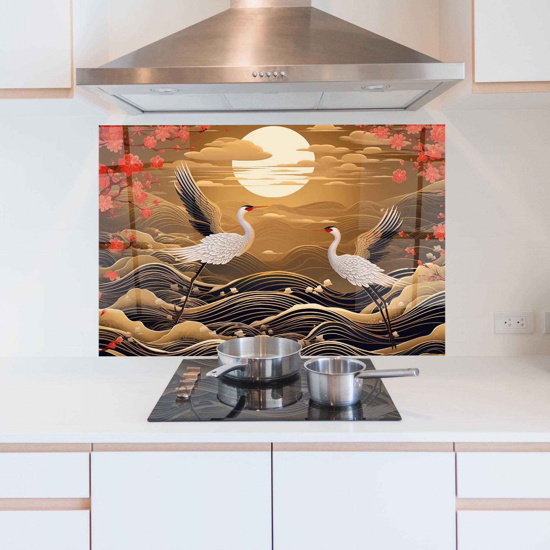 Panel Szklany do Kuchni Chinese Oil Painting mockup 5