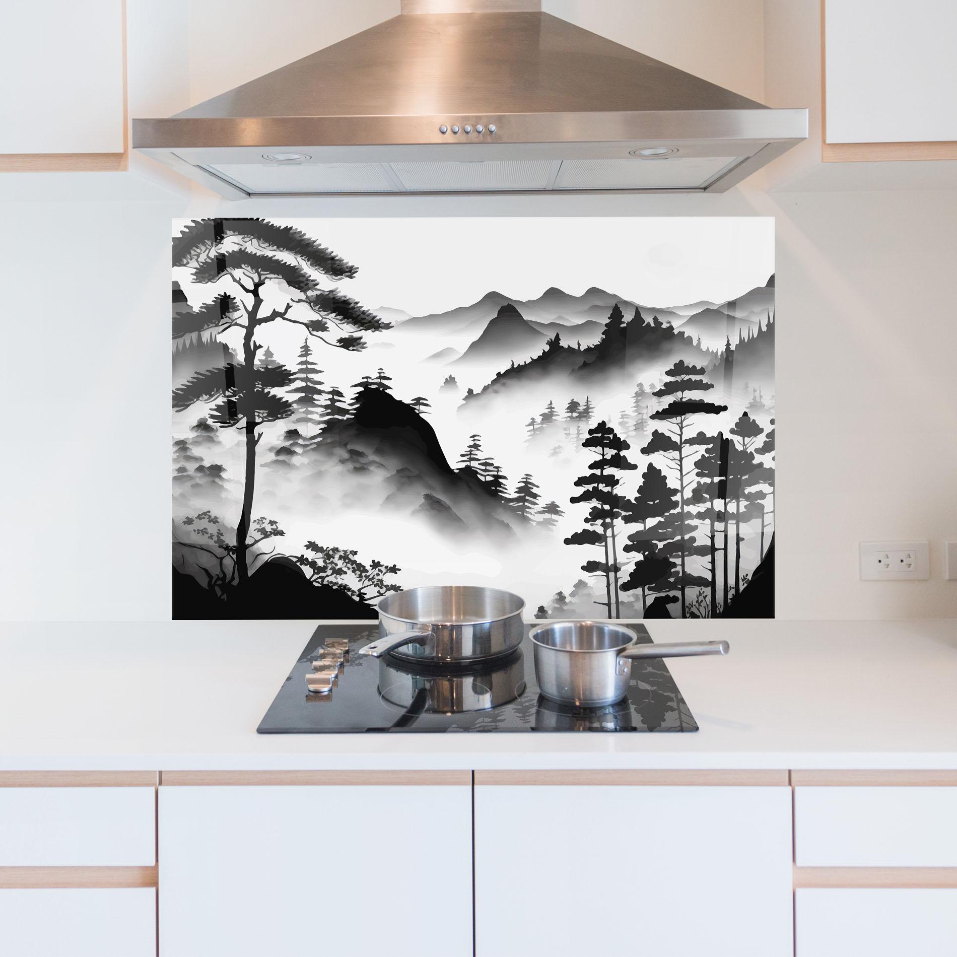 Panel Szklany do Kuchni Foggy Asiatic View mockup 5