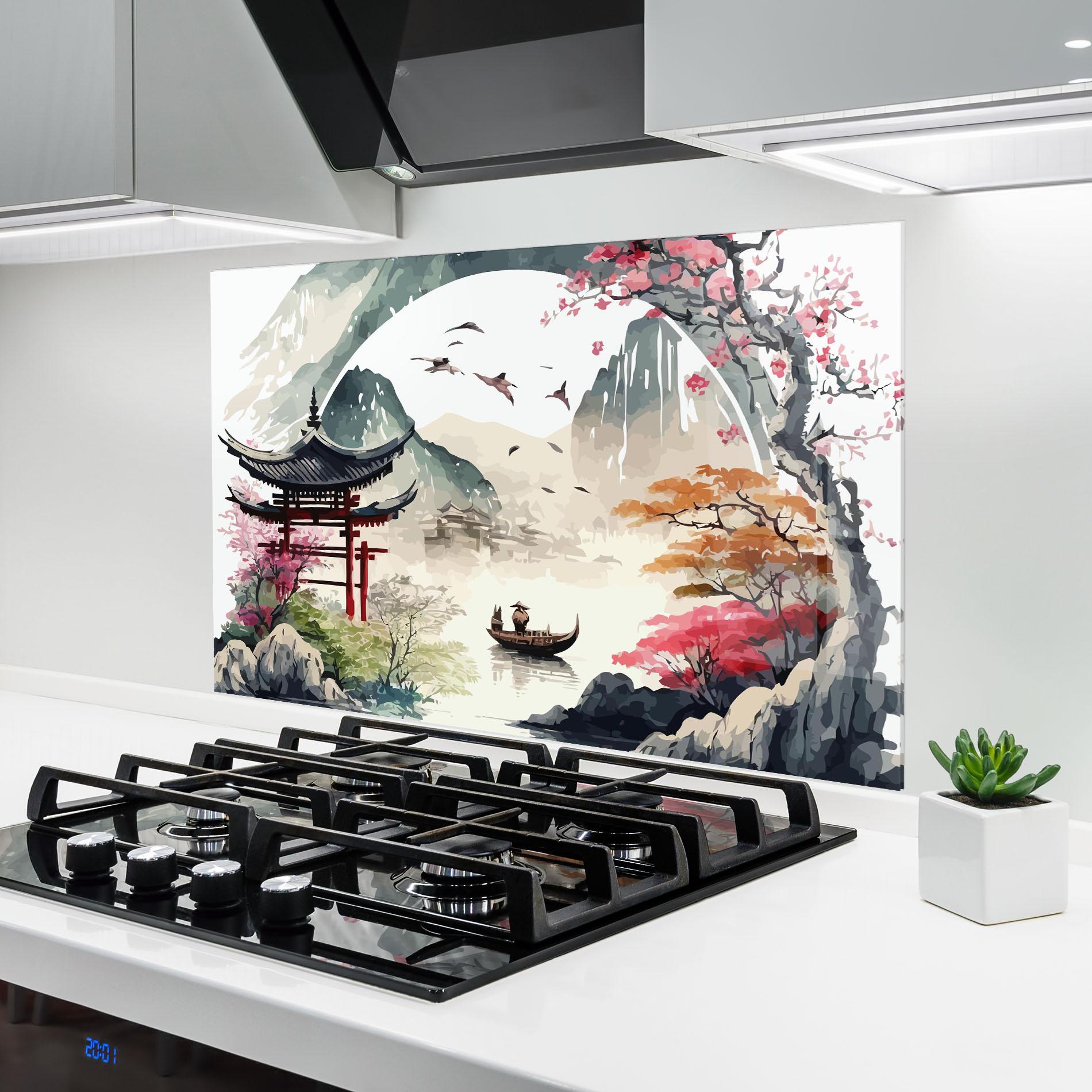 Panel Szklany do Kuchni Beautiful Asiatic View mockup 6