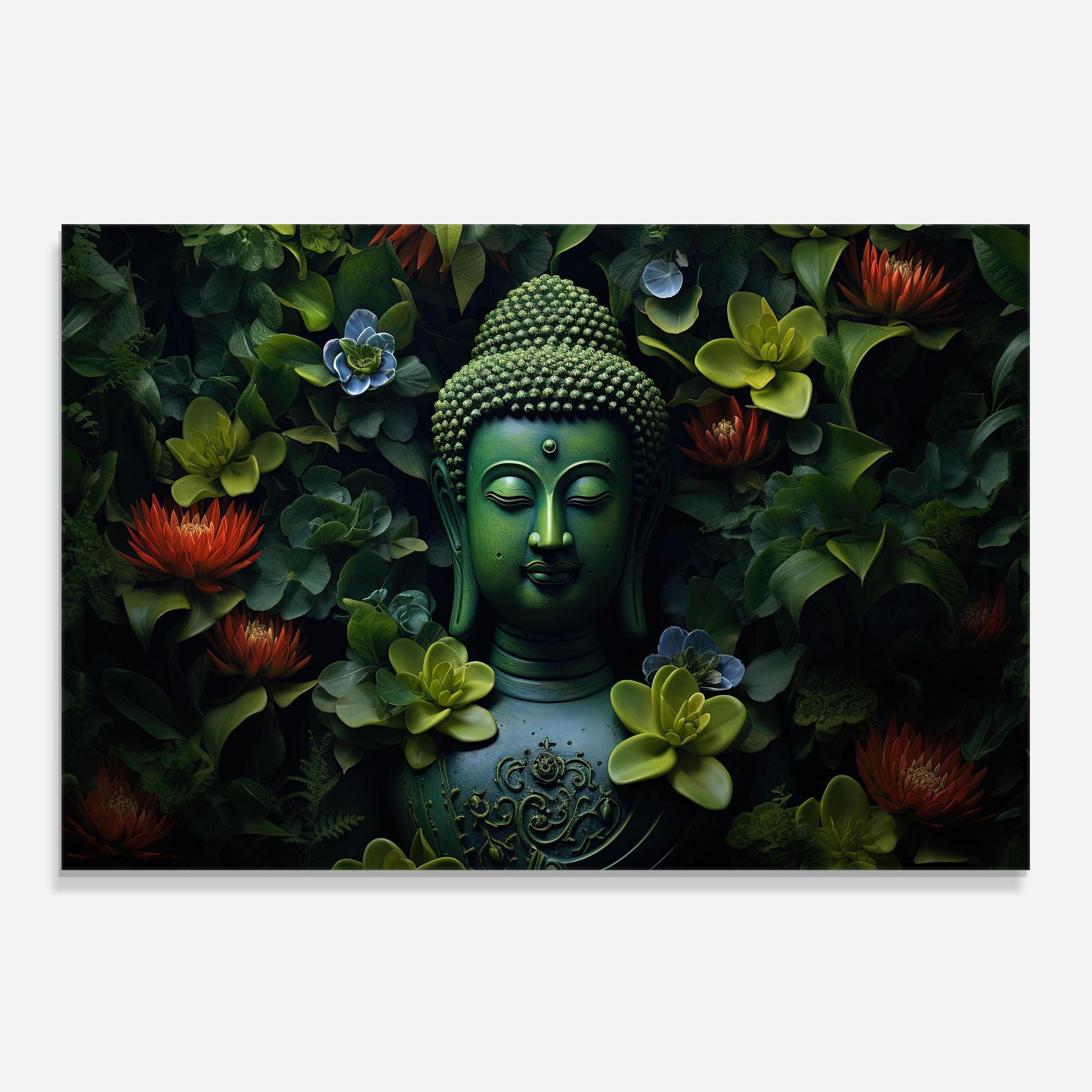 Panel Szklany do Kuchni Blue Light Buddha mockup 0