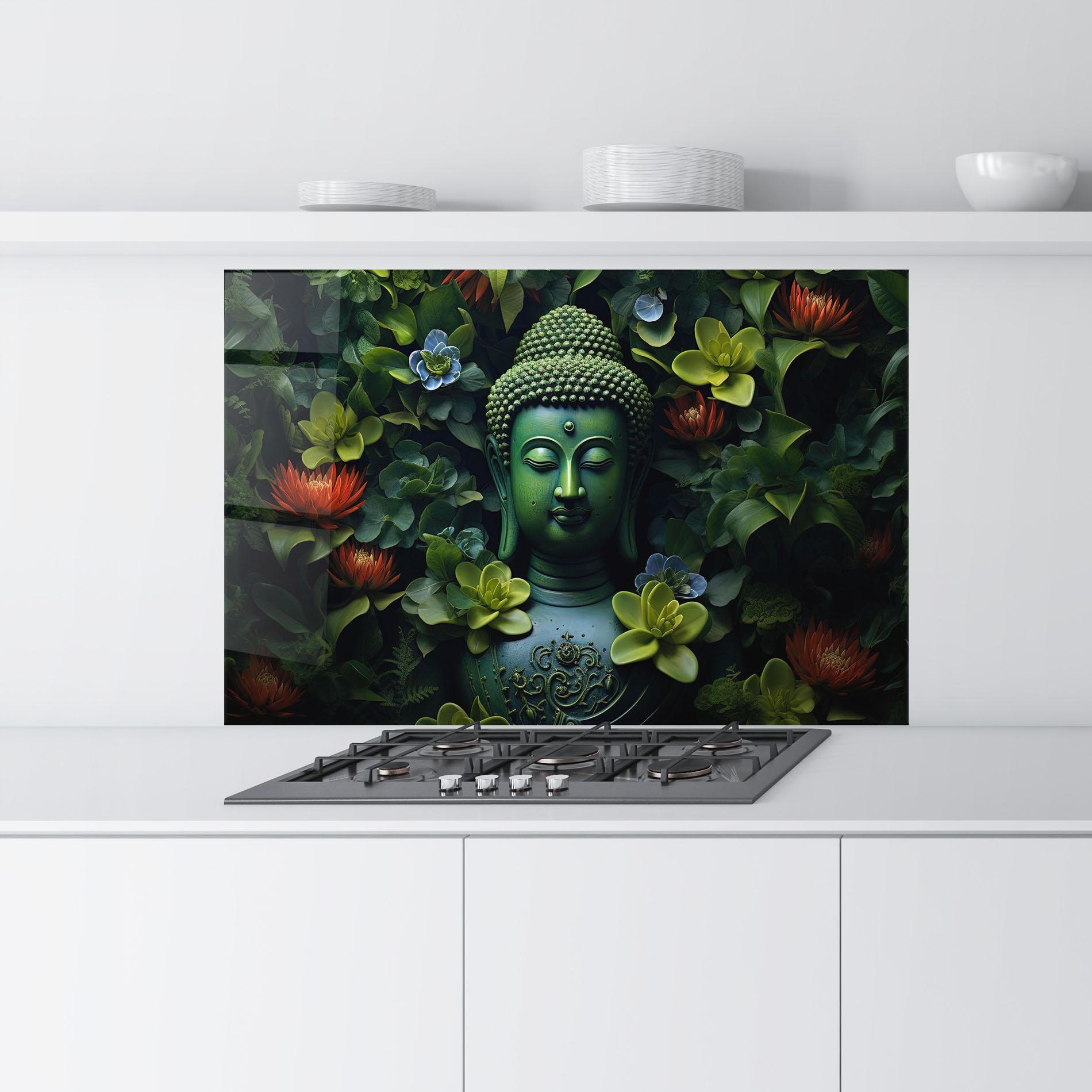 Panel Szklany do Kuchni Blue Light Buddha mockup 9