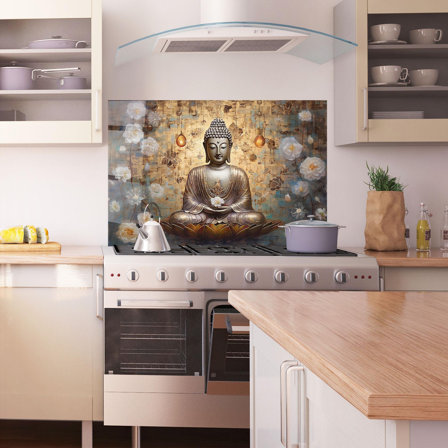 Panel Szklany do Kuchni Buddha Meditation Art mockup 1