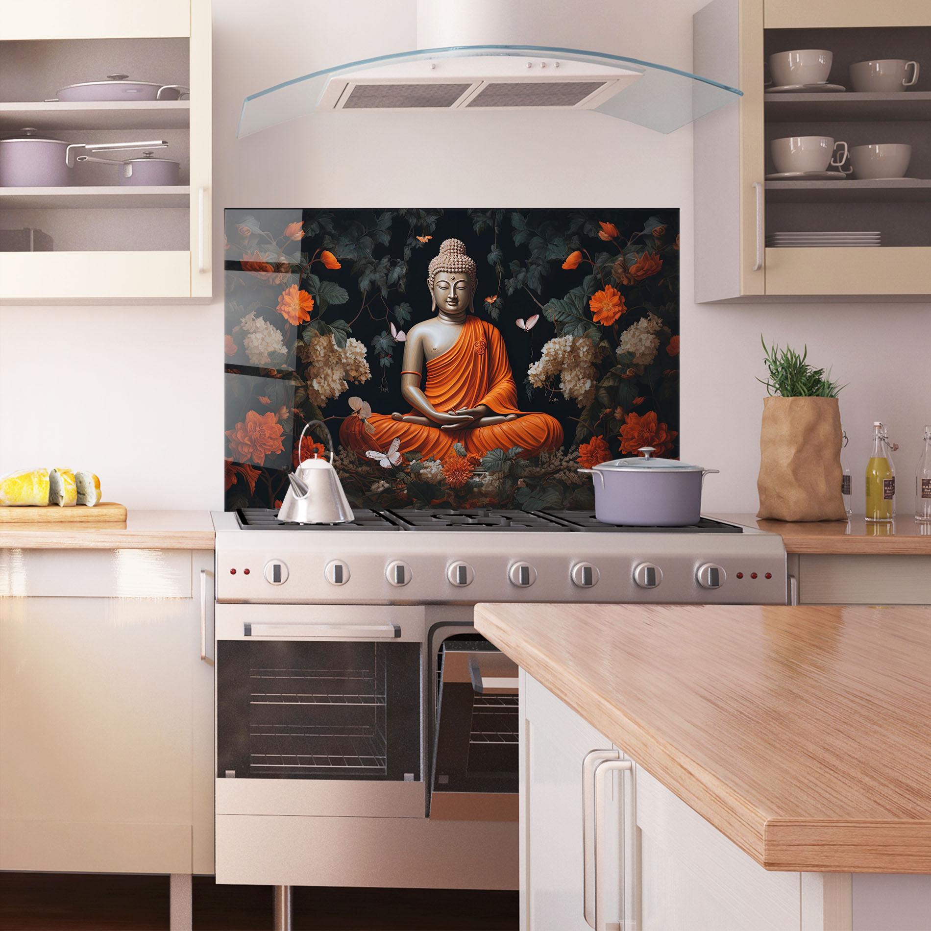 Panel Szklany do Kuchni Butterfly Buddha mockup 1