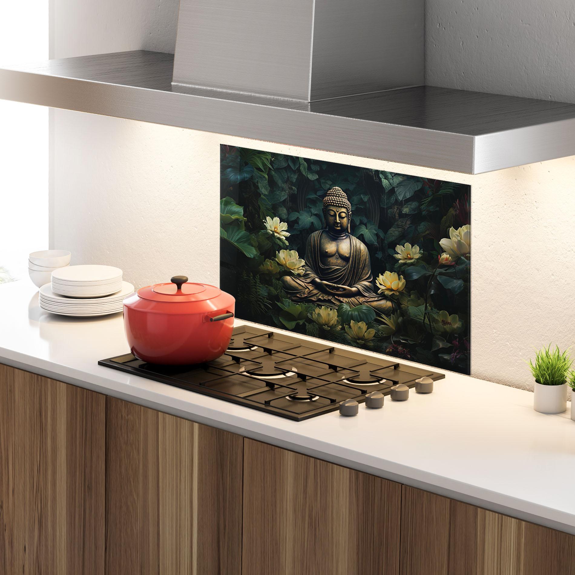 Panel Szklany do Kuchni Calm Buddha Art mockup 4