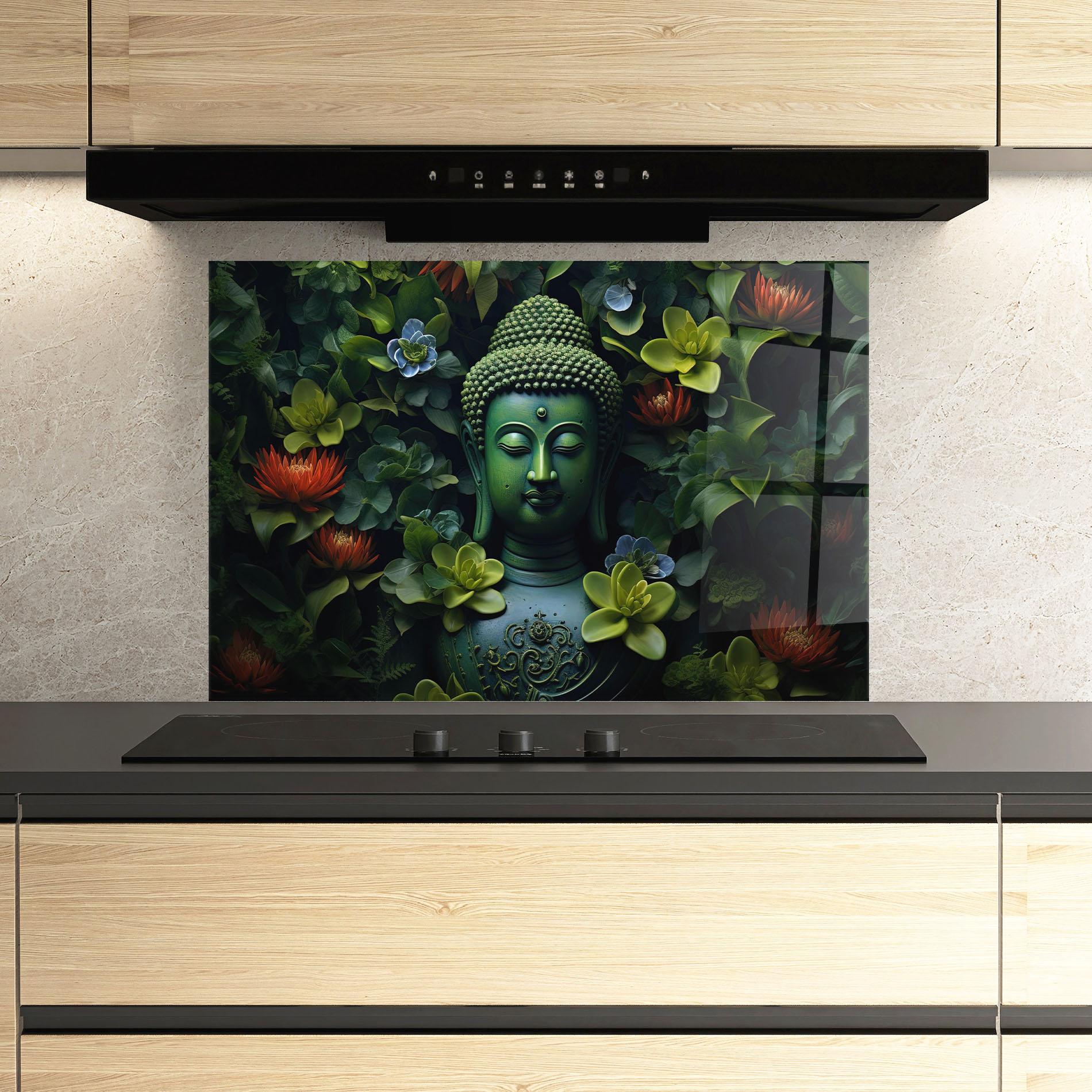 Panel Szklany do Kuchni Blue Light Buddha mockup 3