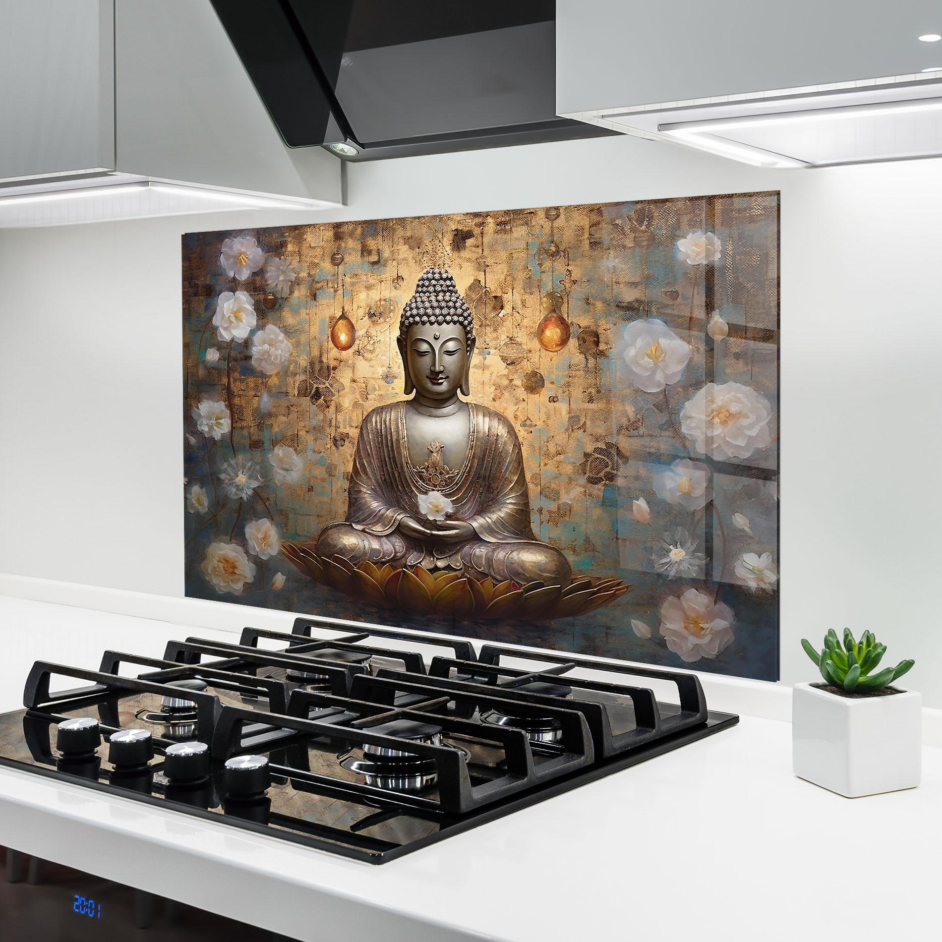 Panel Szklany do Kuchni Buddha Meditation Art mockup 6