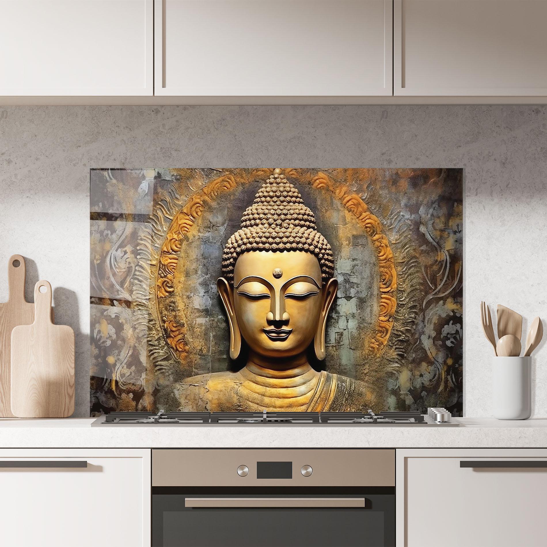 Panel Szklany do Kuchni Buddha 3d Head mockup 7