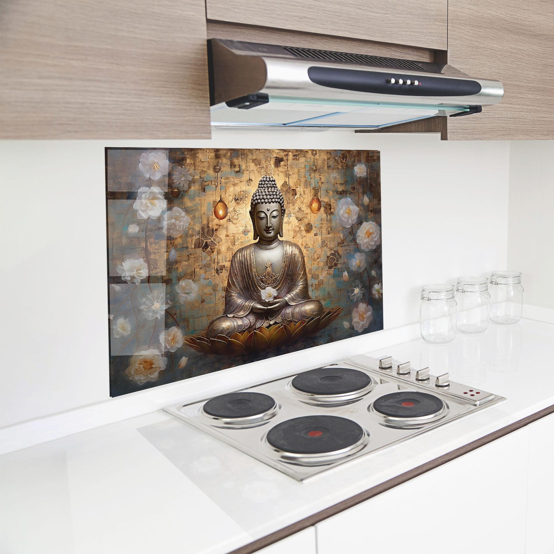 Panel Szklany do Kuchni Buddha Meditation Art mockup 8