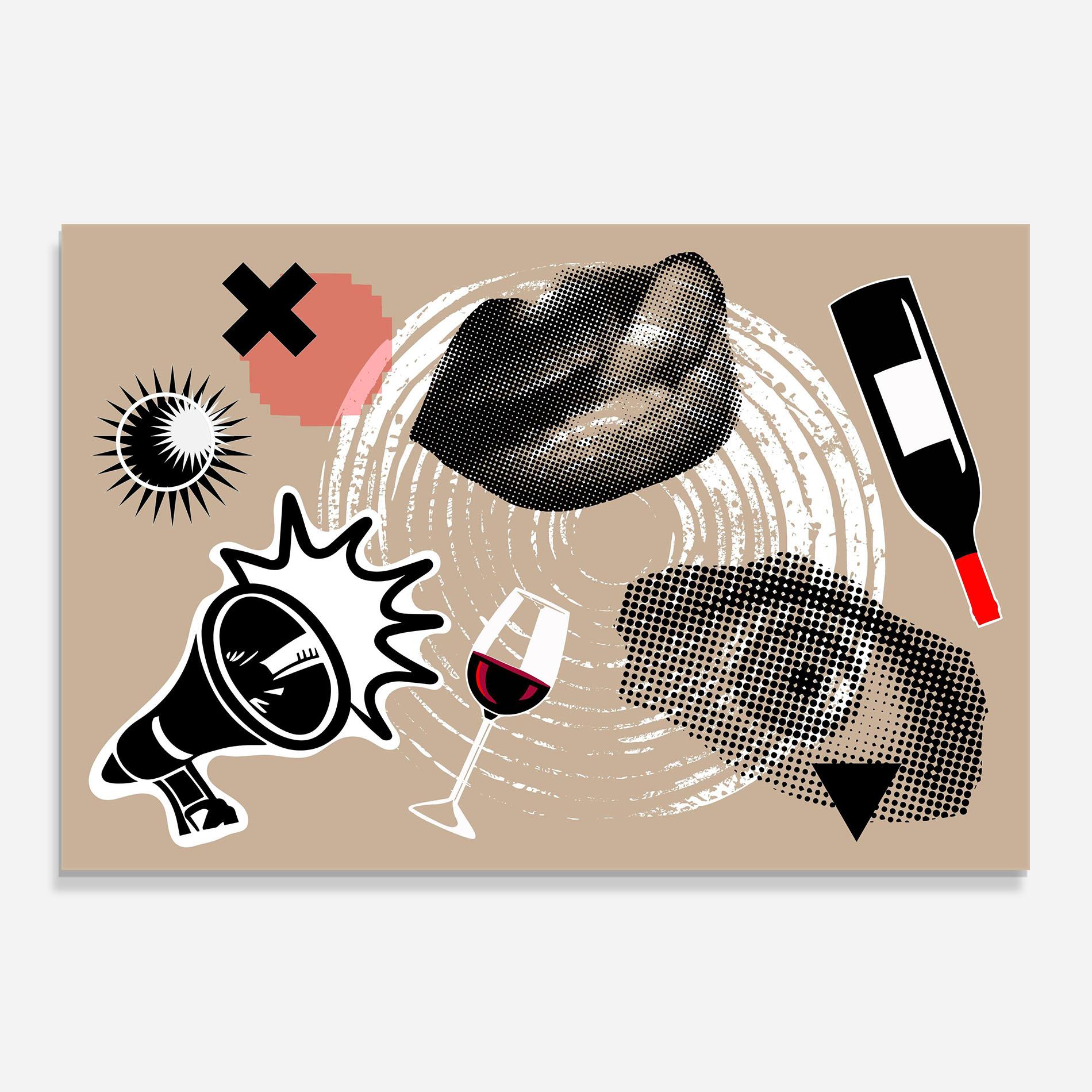 Panel Szklany do Kuchni Lips Mouth Collage mockup 0