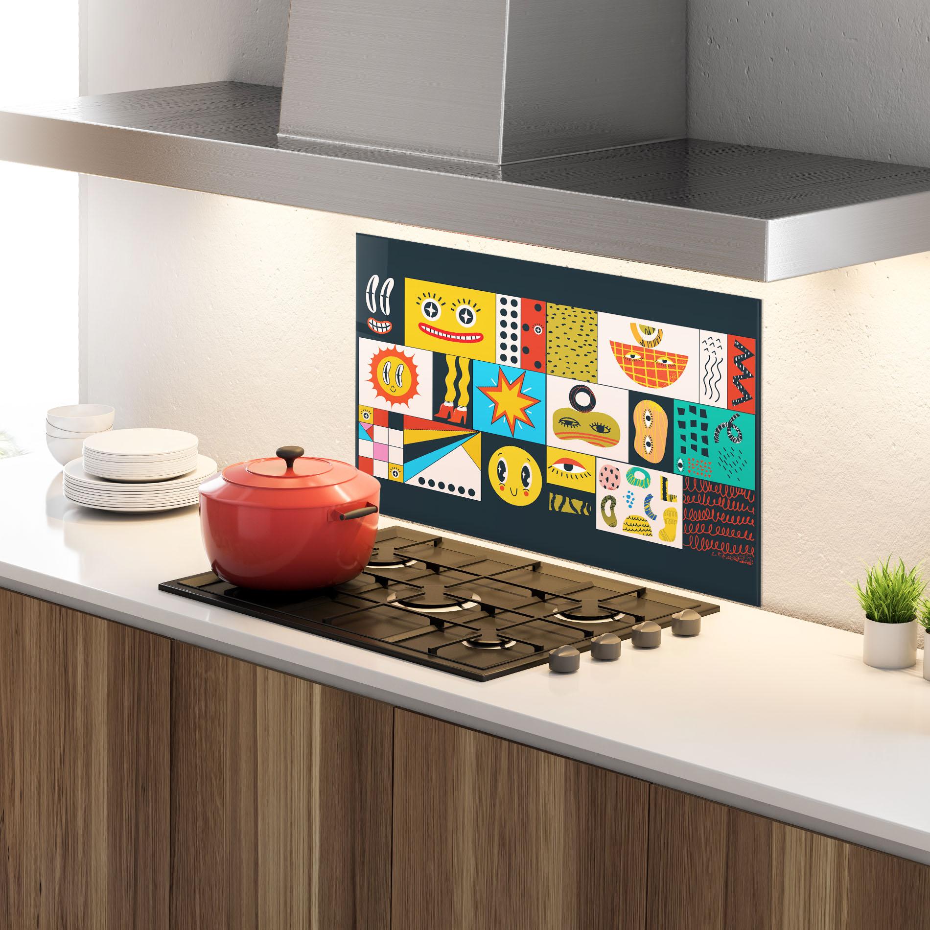 Panel Szklany do Kuchni Cool Eye Shape mockup 4