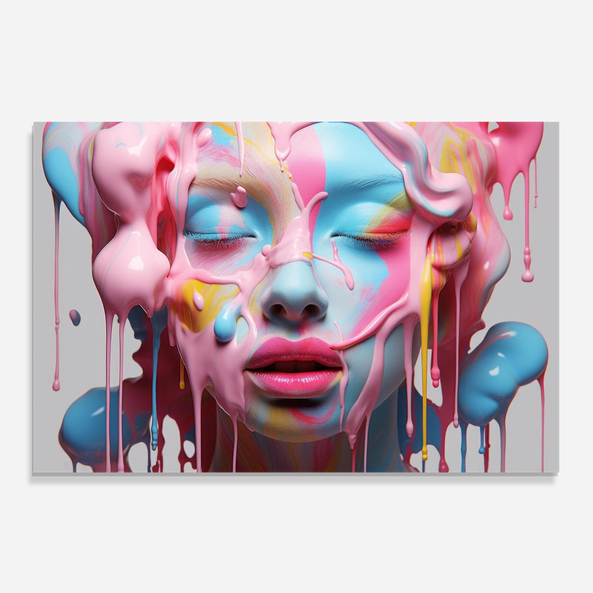 Panel Szklany do Kuchni Colorful Face Paint mockup 0