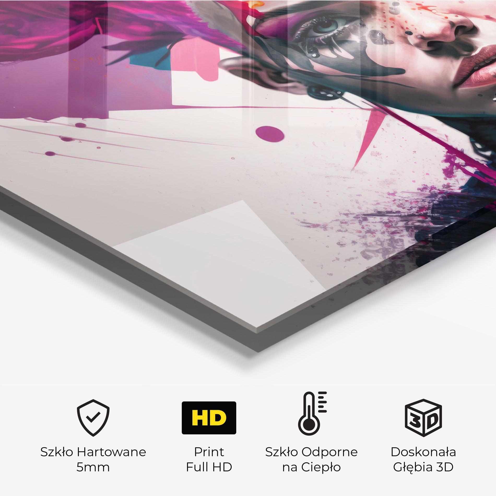 Panel Szklany do Kuchni Abstract Pink Hair mockup 2