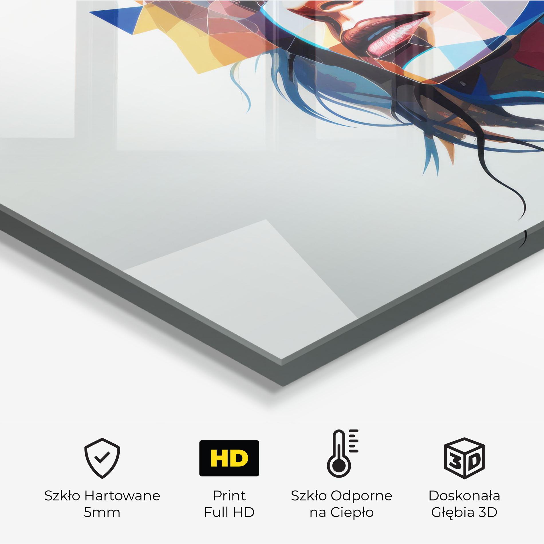 Panel Szklany do Kuchni Geometric Shapes Hair mockup 2