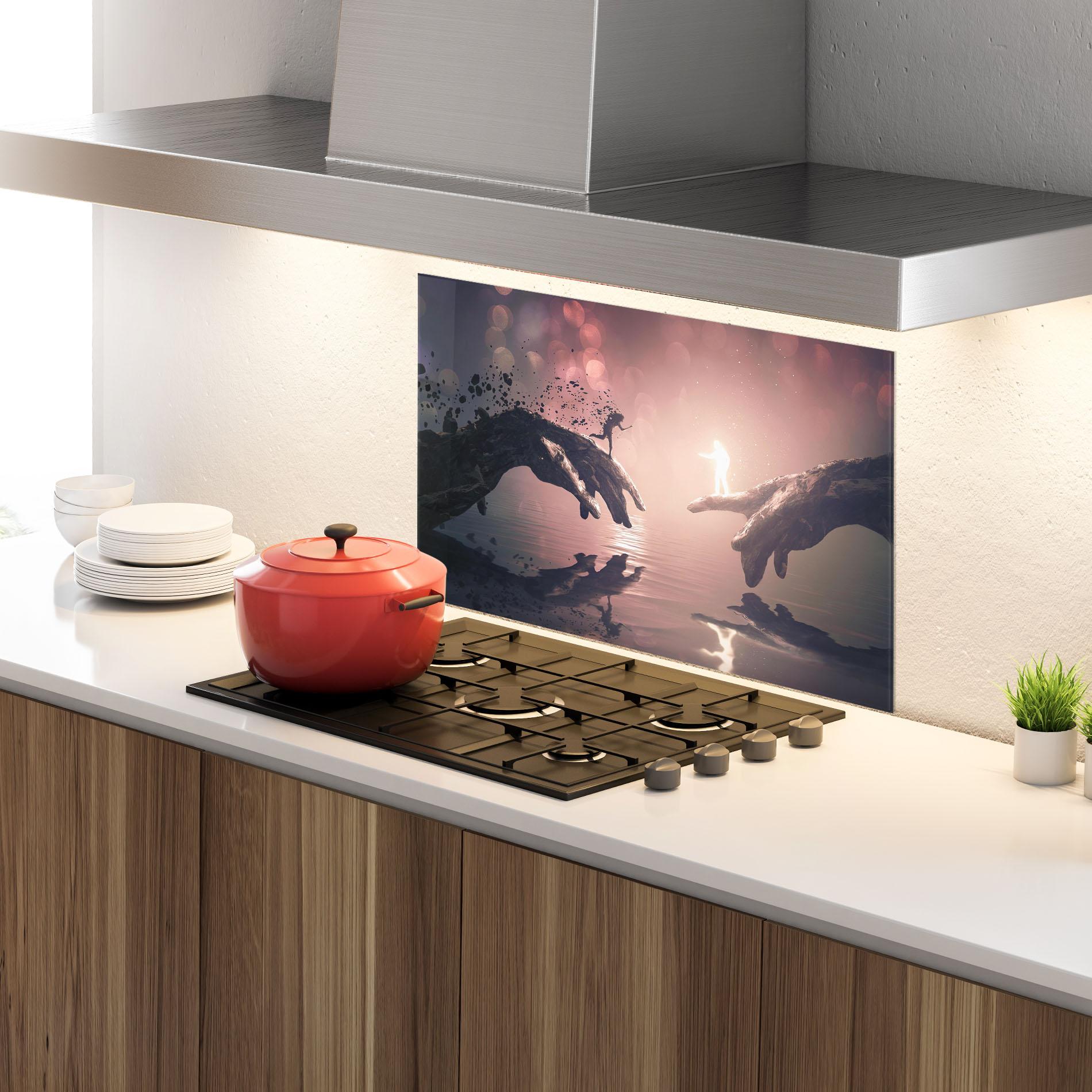 Panel Szklany do Kuchni Life Story mockup 4