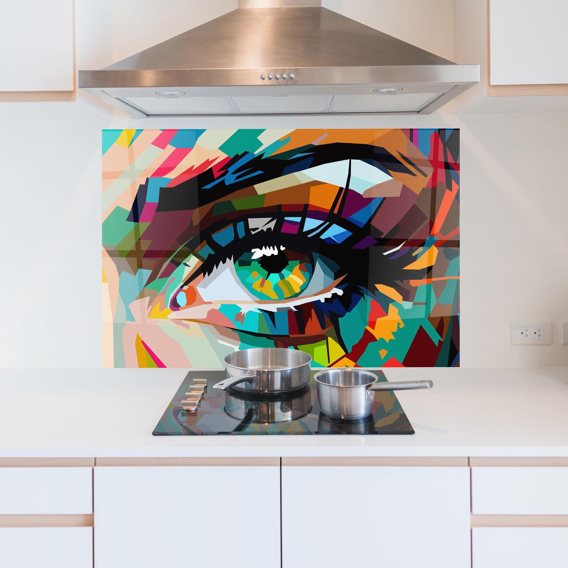 Panel Szklany do Kuchni Green Art Eye mockup 5