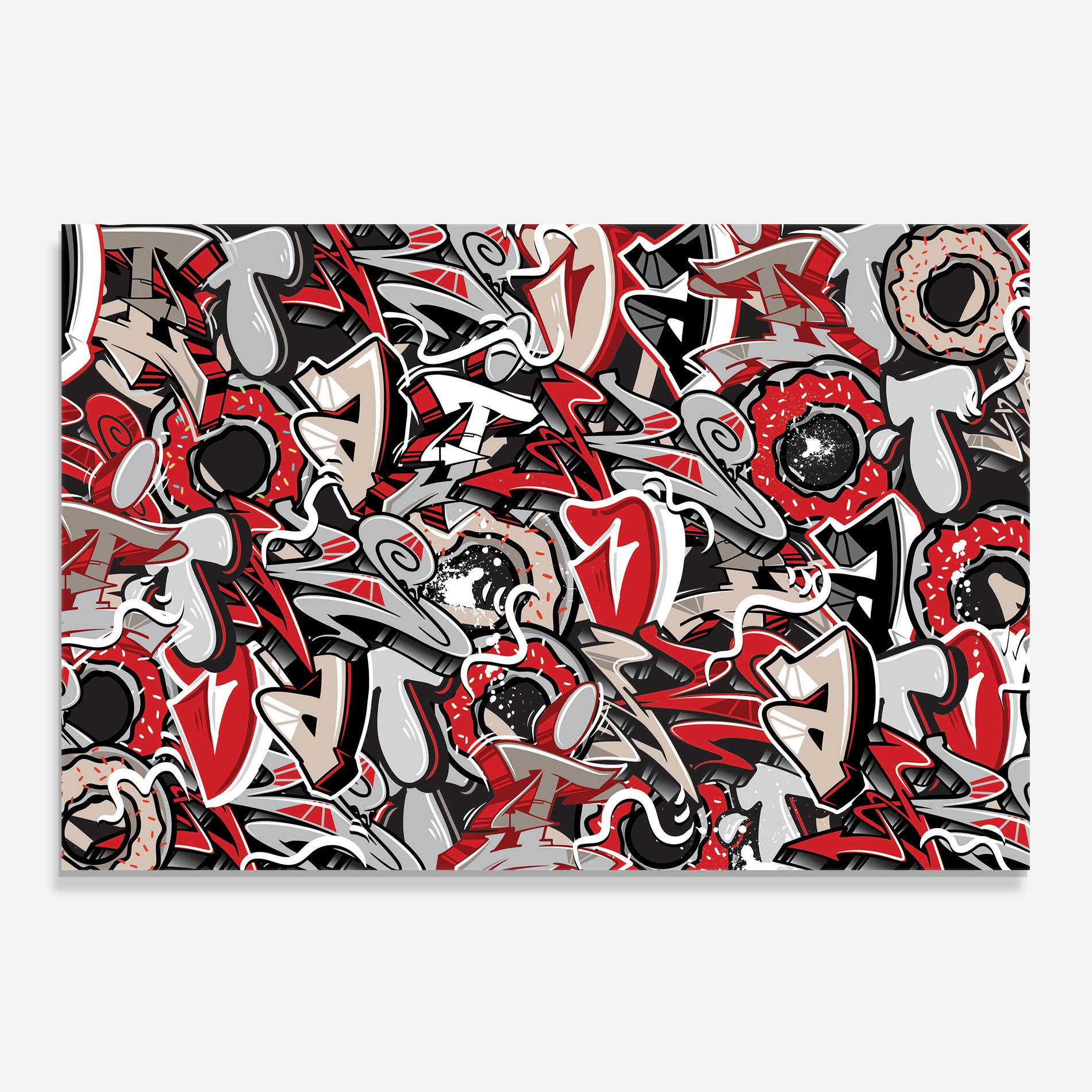 Panel Szklany do Kuchni Donut Graffiti mockup 0