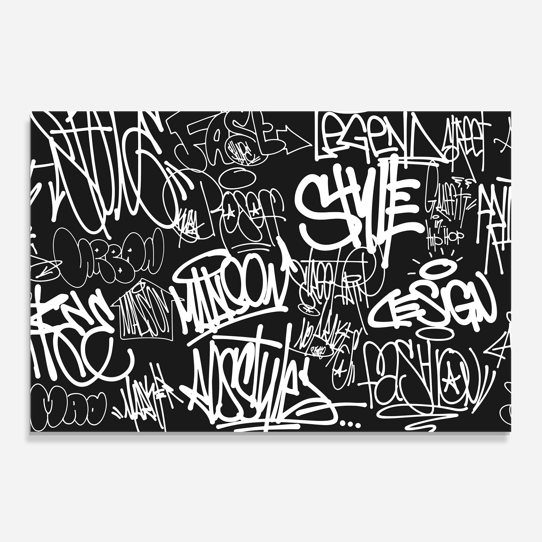 Panel Szklany do Kuchni Graffiti Tags mockup 0