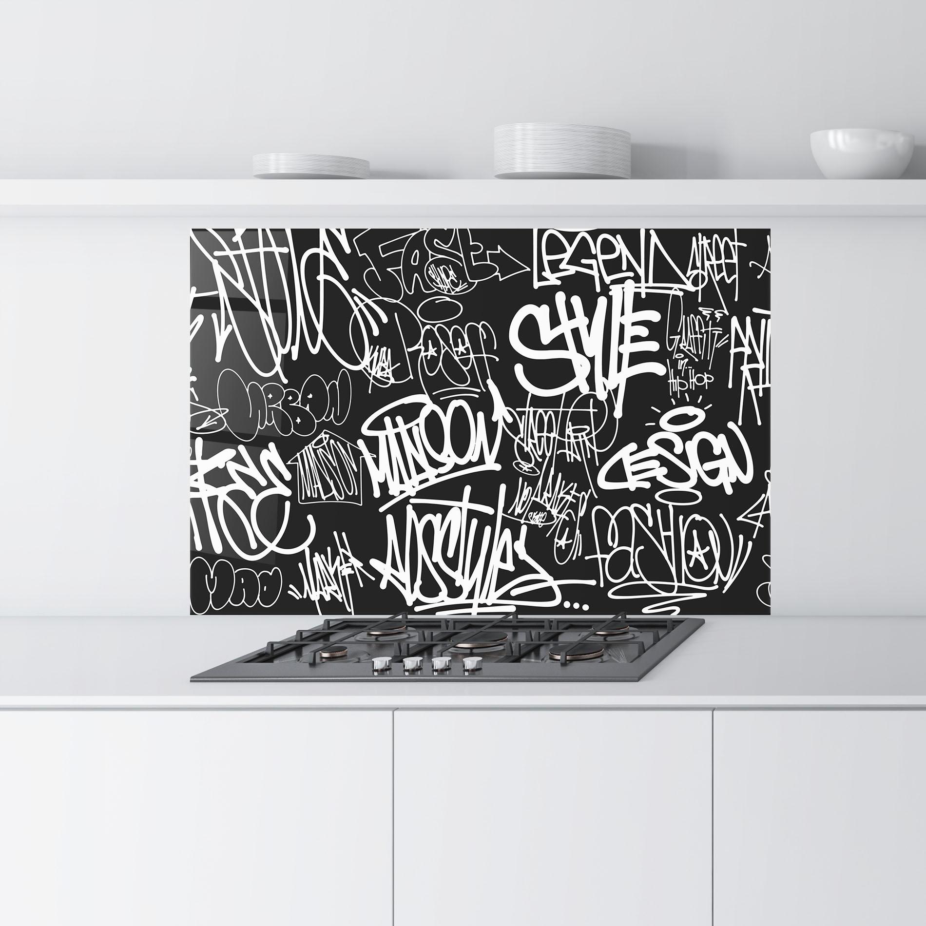 Panel Szklany do Kuchni Graffiti Tags mockup 9