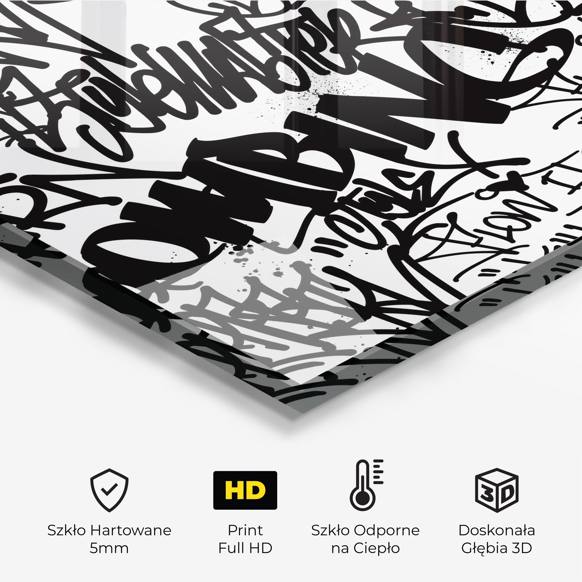Panel Szklany do Kuchni Black Tags mockup 2