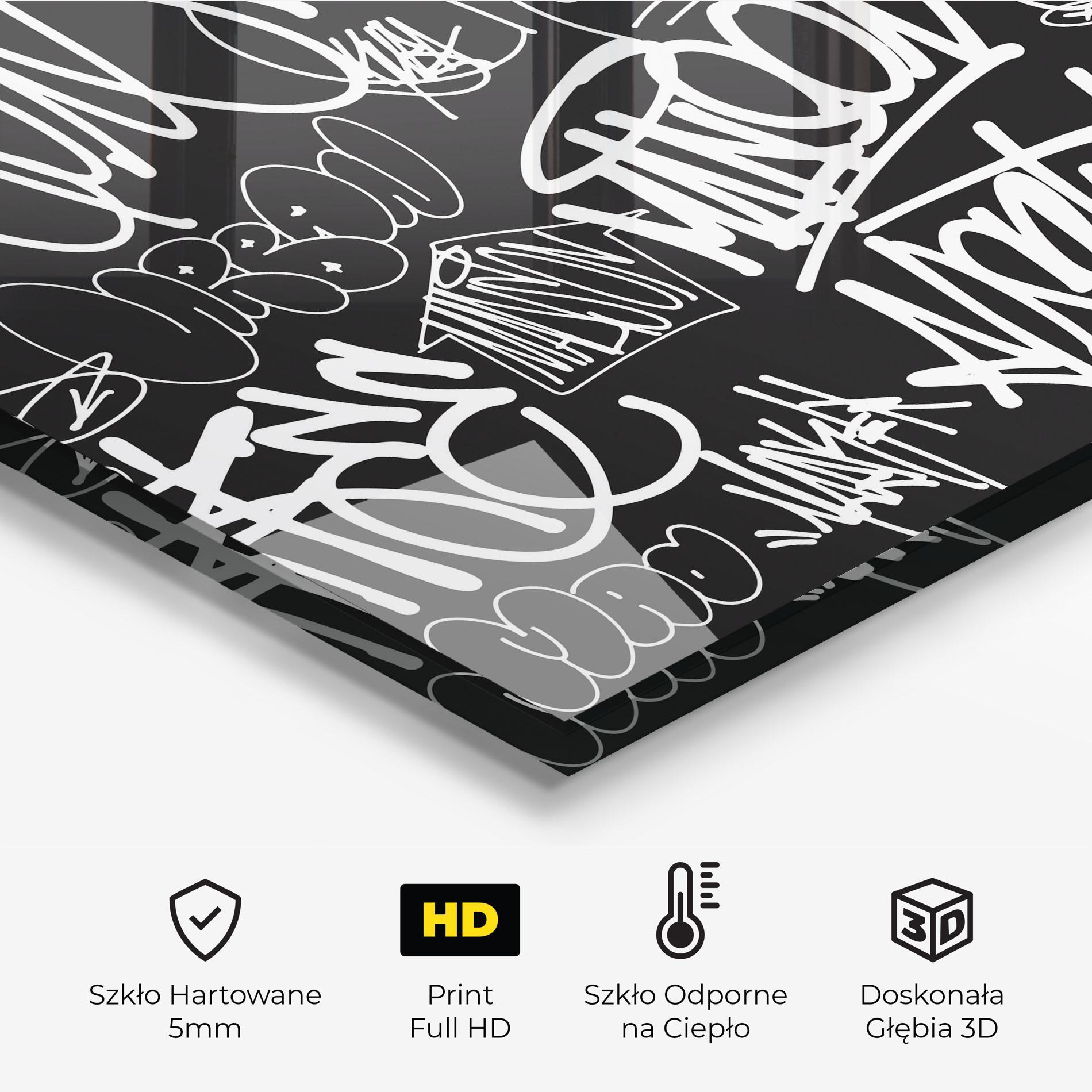 Panel Szklany do Kuchni Graffiti Tags mockup 2