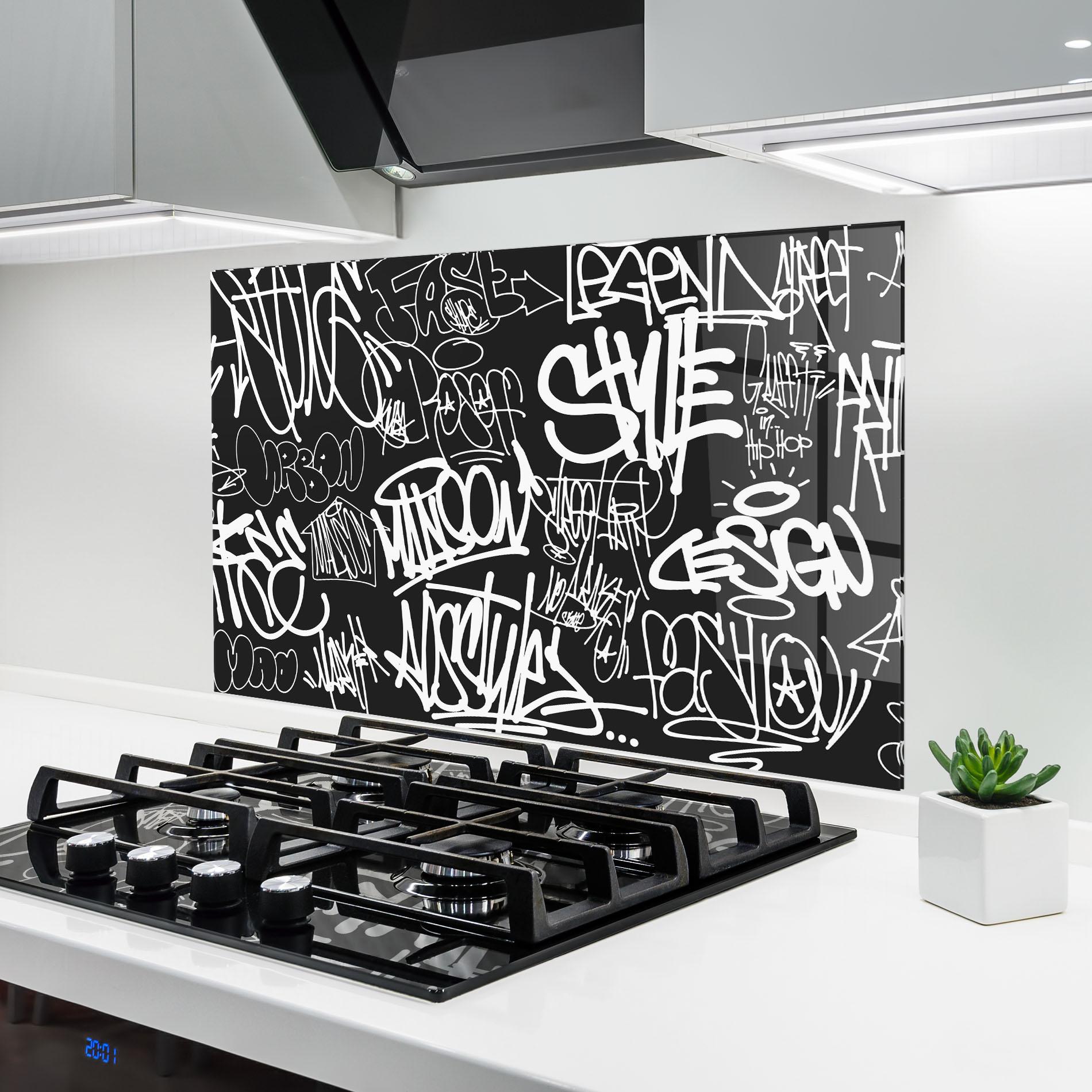 Panel Szklany do Kuchni Graffiti Tags mockup 6
