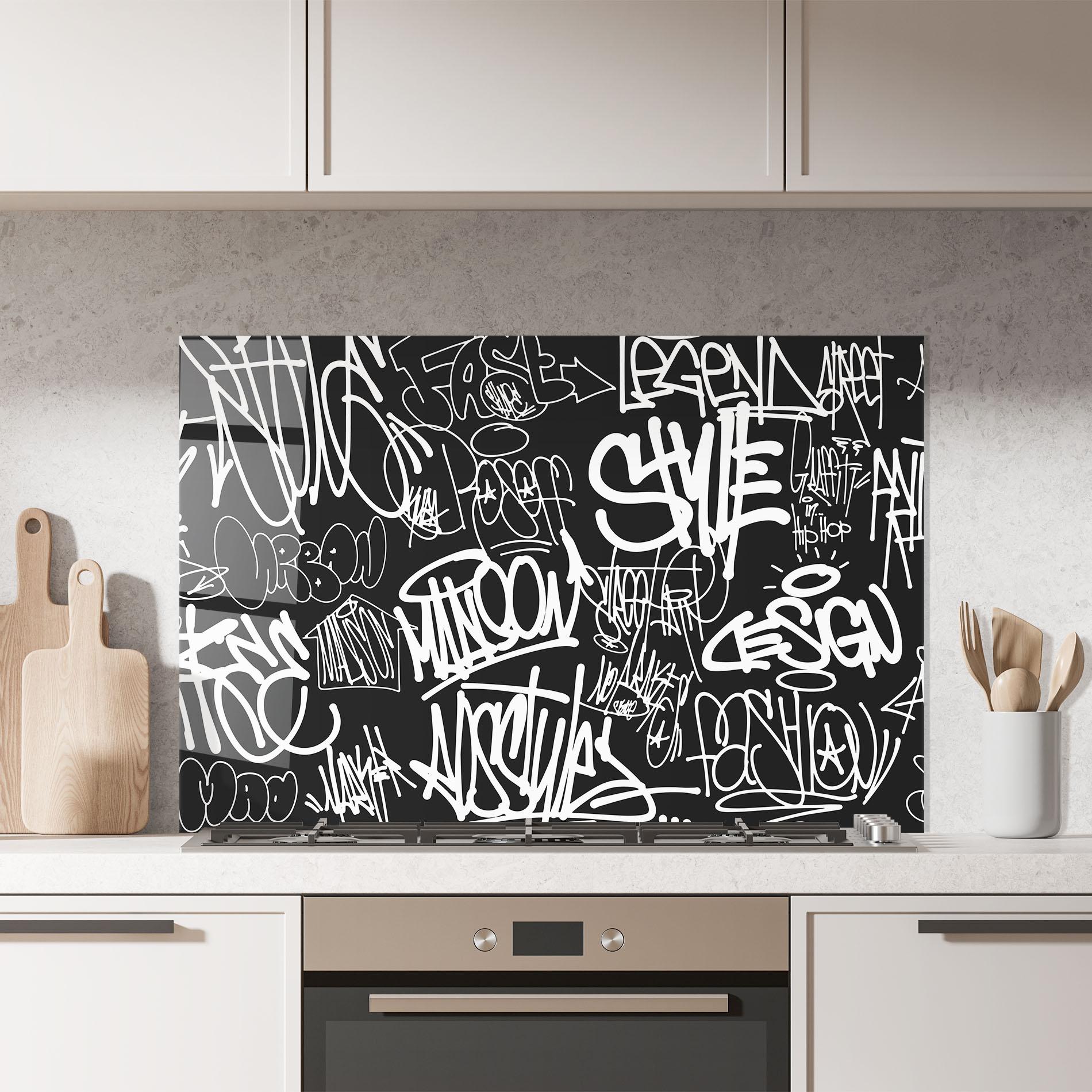 Panel Szklany do Kuchni Graffiti Tags mockup 7
