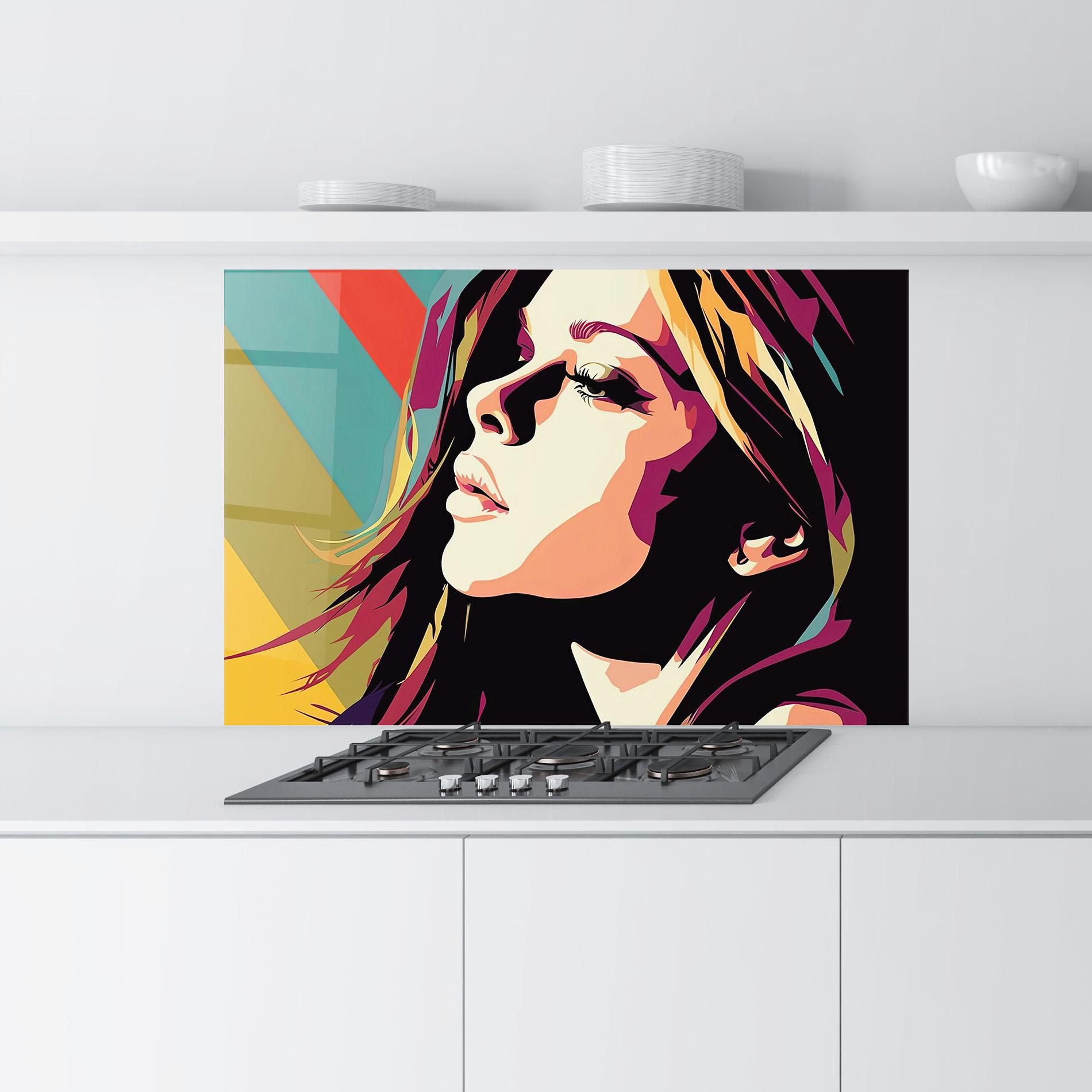 Panel Szklany do Kuchni Cream Pop Art mockup 9