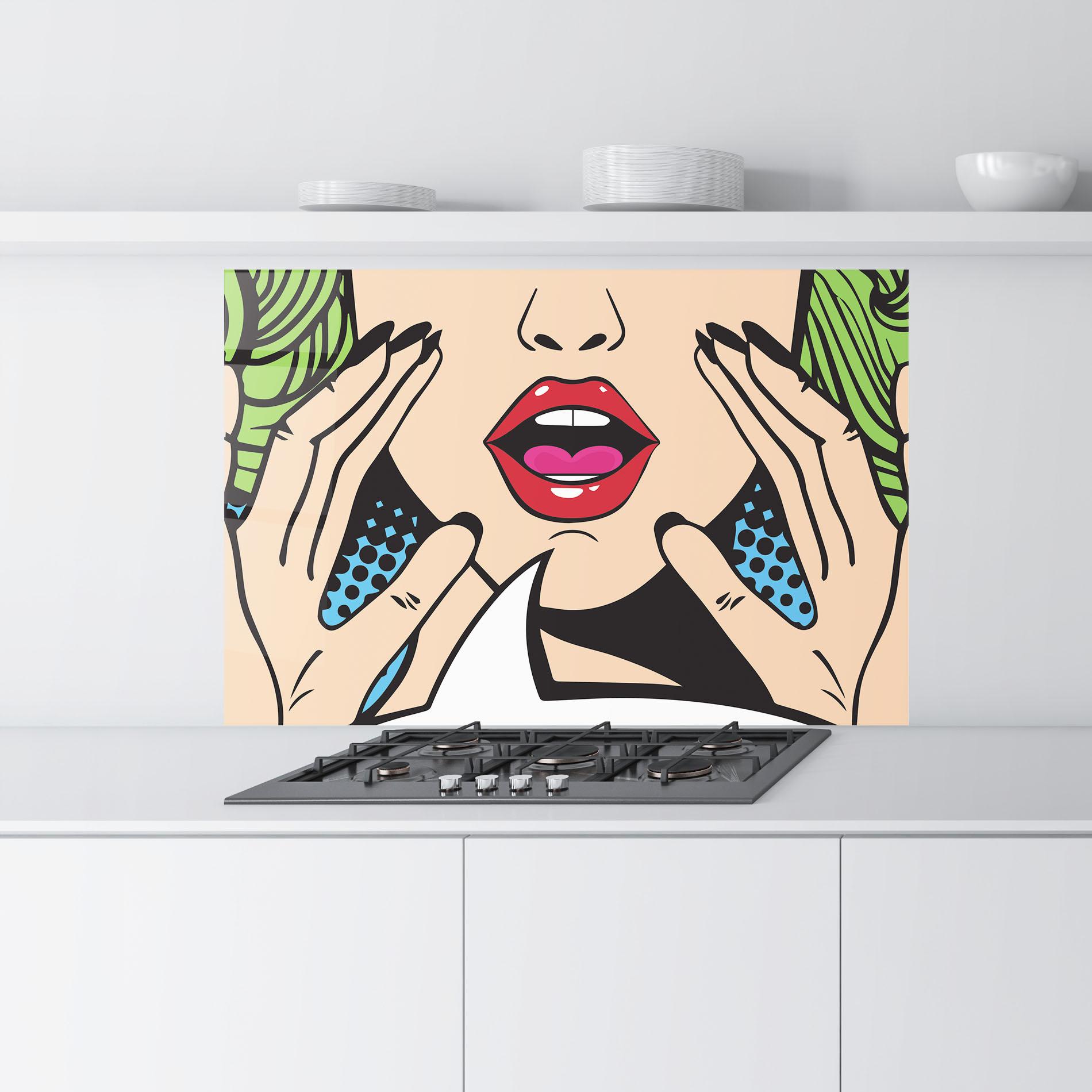 Panel Szklany do Kuchni Speaking Pop Art mockup 9