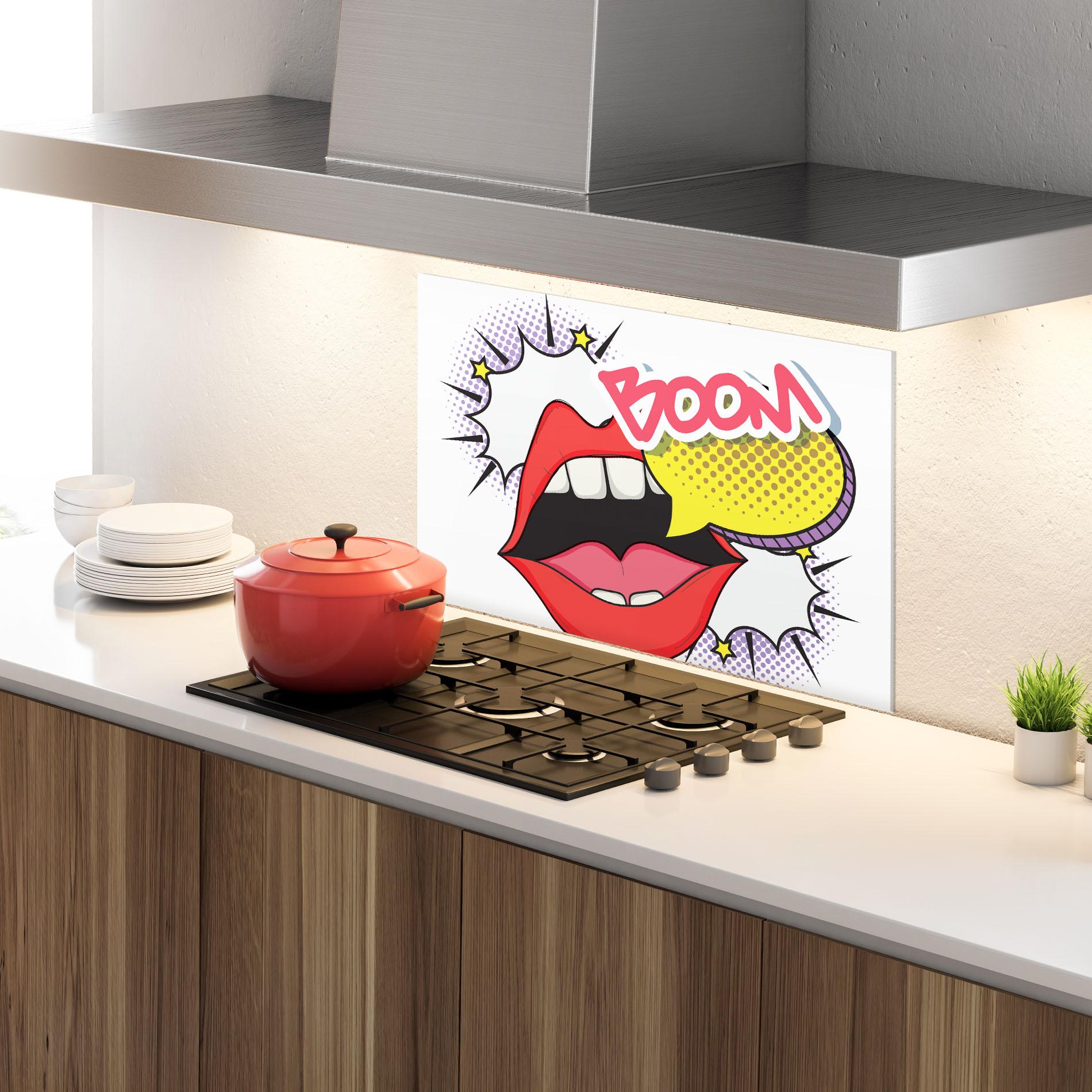 Panel Szklany do Kuchni Boom Pop Art mockup 4